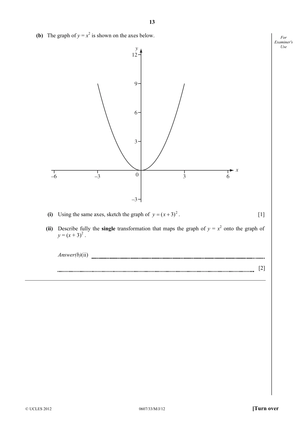 Cambridge IGCSE Mathematics - International 0607 2012 May/June Paper 3 · Variant 3 question paper, page 13 of 20
