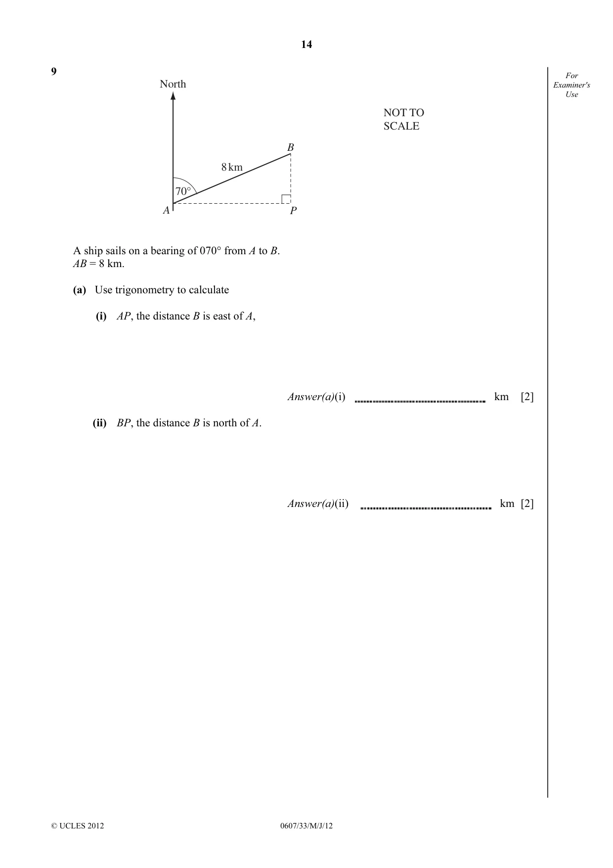 Cambridge IGCSE Mathematics - International 0607 2012 May/June Paper 3 · Variant 3 question paper, page 14 of 20