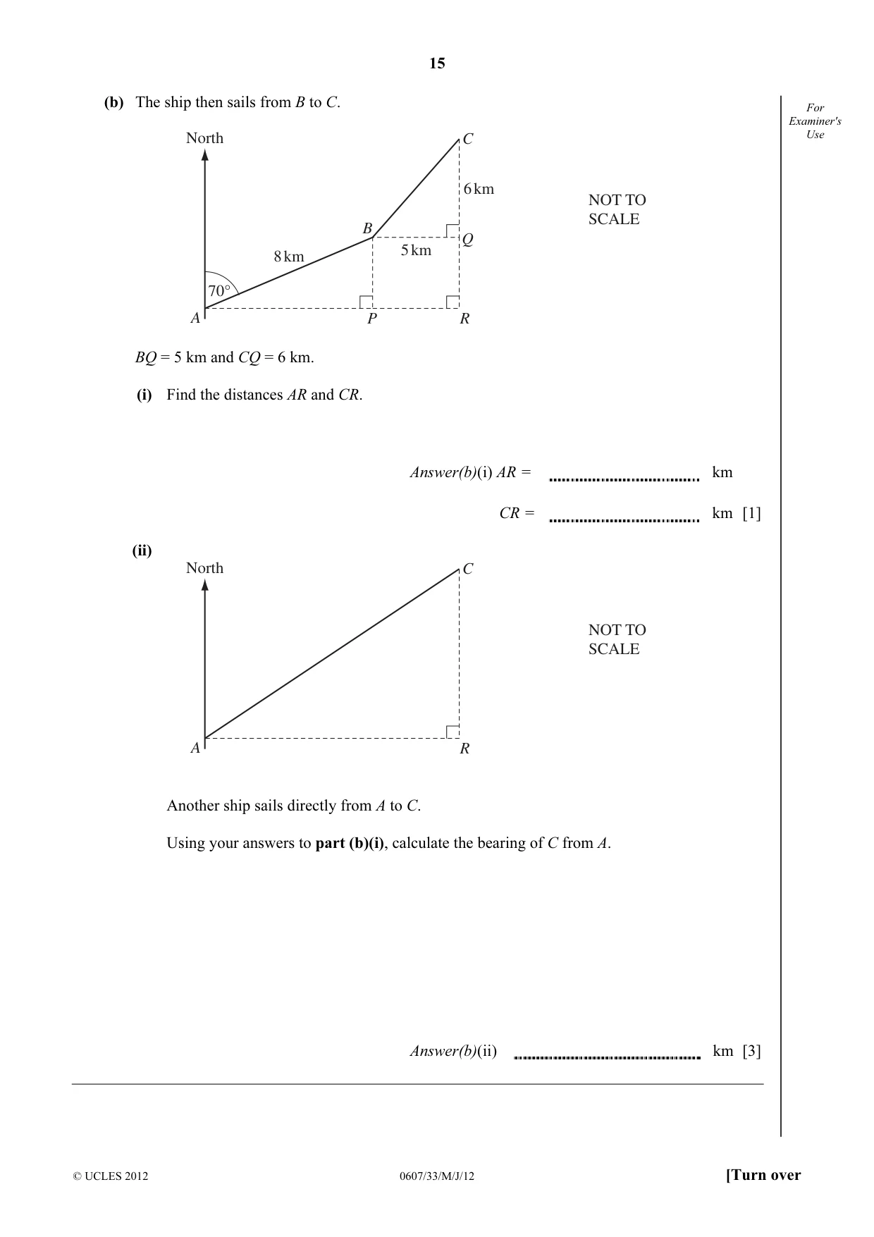 Cambridge IGCSE Mathematics - International 0607 2012 May/June Paper 3 · Variant 3 question paper, page 15 of 20
