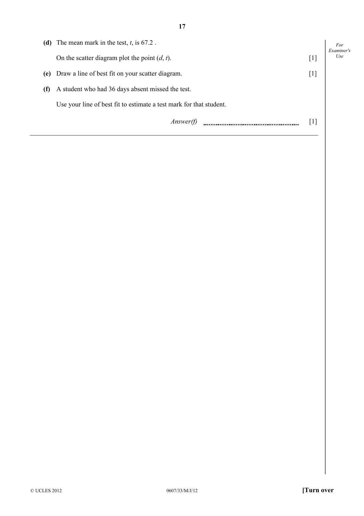 Cambridge IGCSE Mathematics - International 0607 2012 May/June Paper 3 · Variant 3 question paper, page 17 of 20