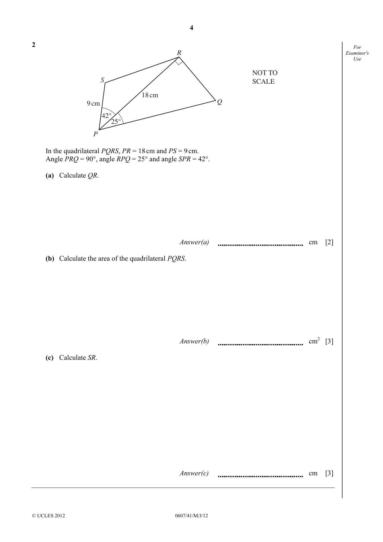 Cambridge IGCSE Mathematics - International 0607 2012 May/June Paper 4 · Variant 1 question paper, page 4 of 20