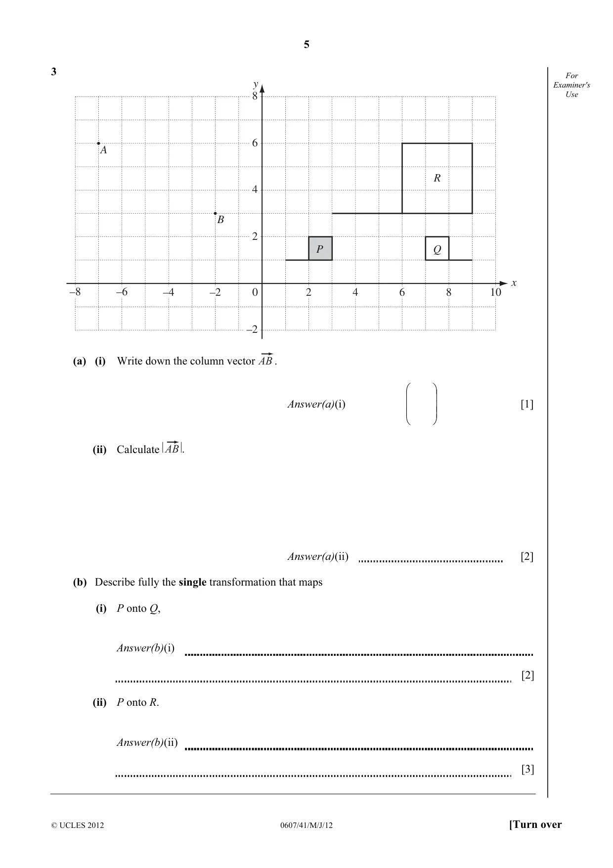 Cambridge IGCSE Mathematics - International 0607 2012 May/June Paper 4 · Variant 1 question paper, page 5 of 20
