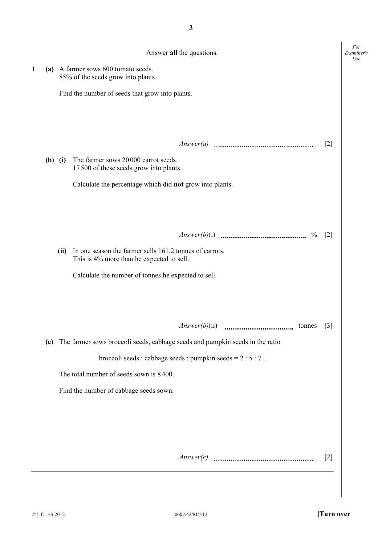 Cambridge IGCSE Mathematics - International 0607 2012 May/June Paper 4 · Variant 2 question paper, page 3 of 20