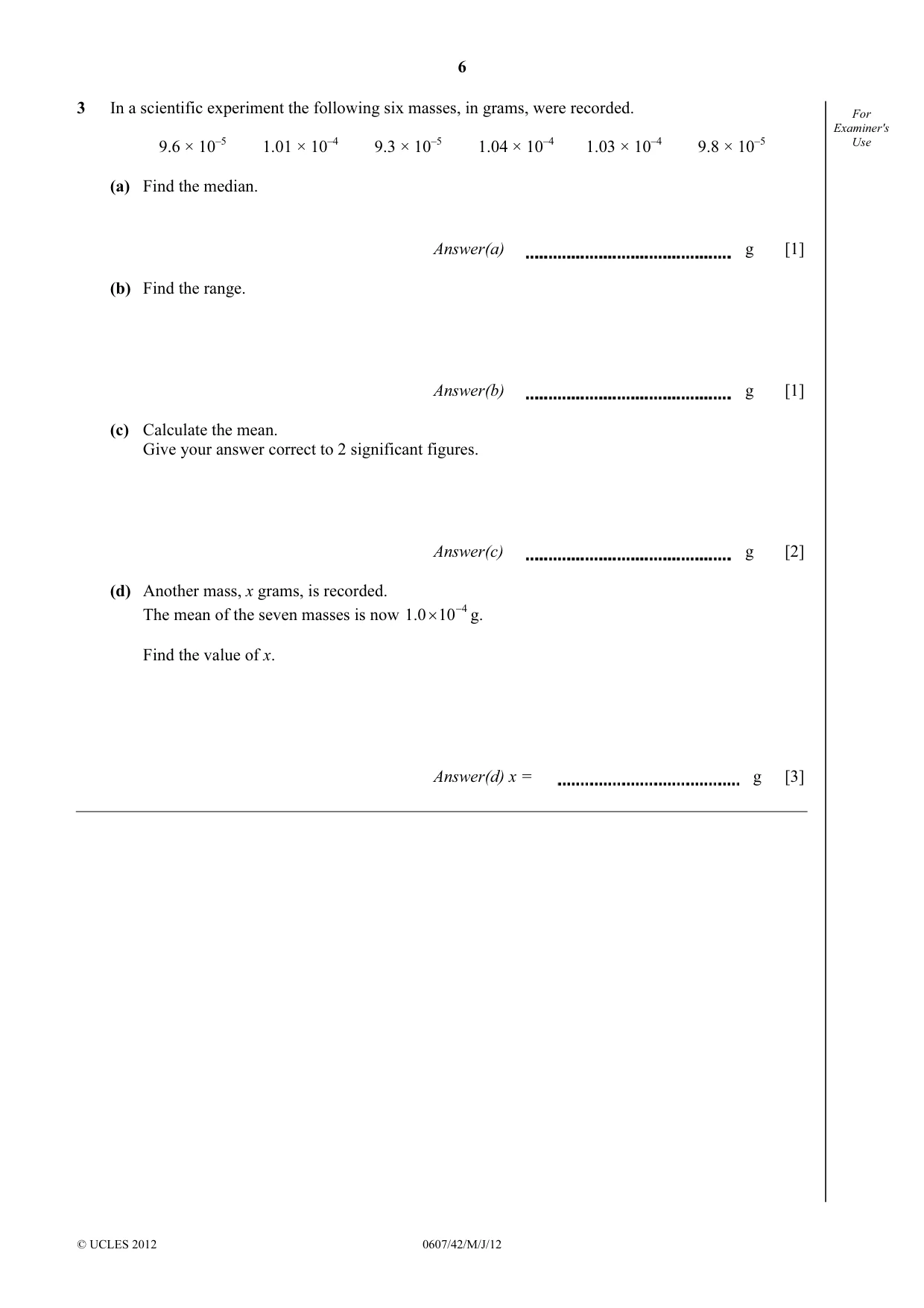 Cambridge IGCSE Mathematics - International 0607 2012 May/June Paper 4 · Variant 2 question paper, page 6 of 20