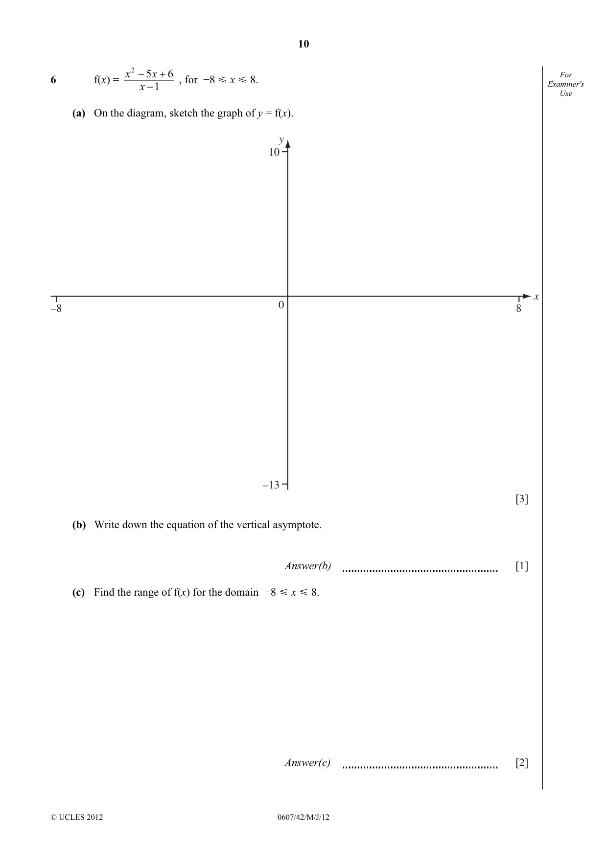 Cambridge IGCSE Mathematics - International 0607 2012 May/June Paper 4 · Variant 2 question paper, page 10 of 20