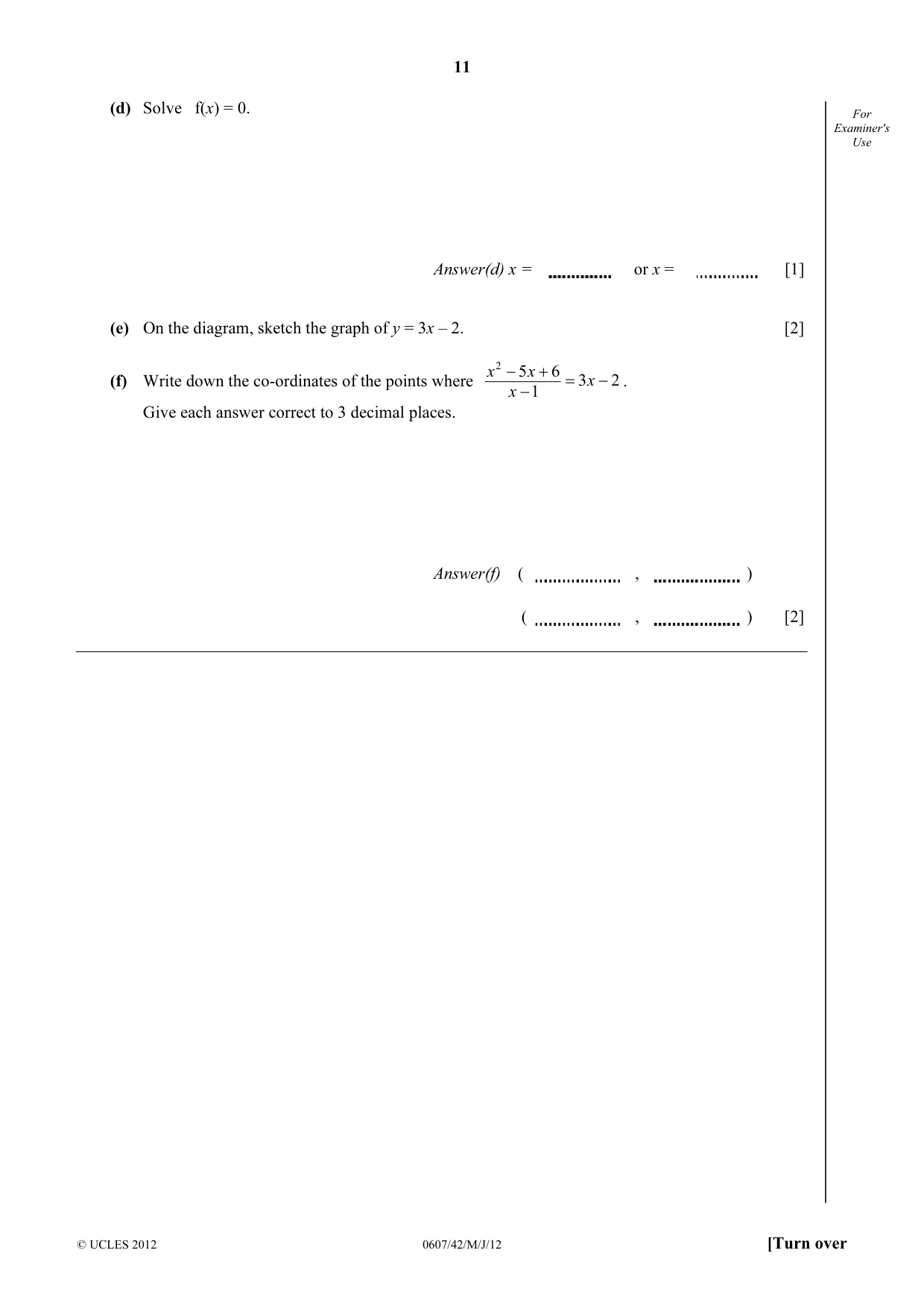 Cambridge IGCSE Mathematics - International 0607 2012 May/June Paper 4 · Variant 2 question paper, page 11 of 20