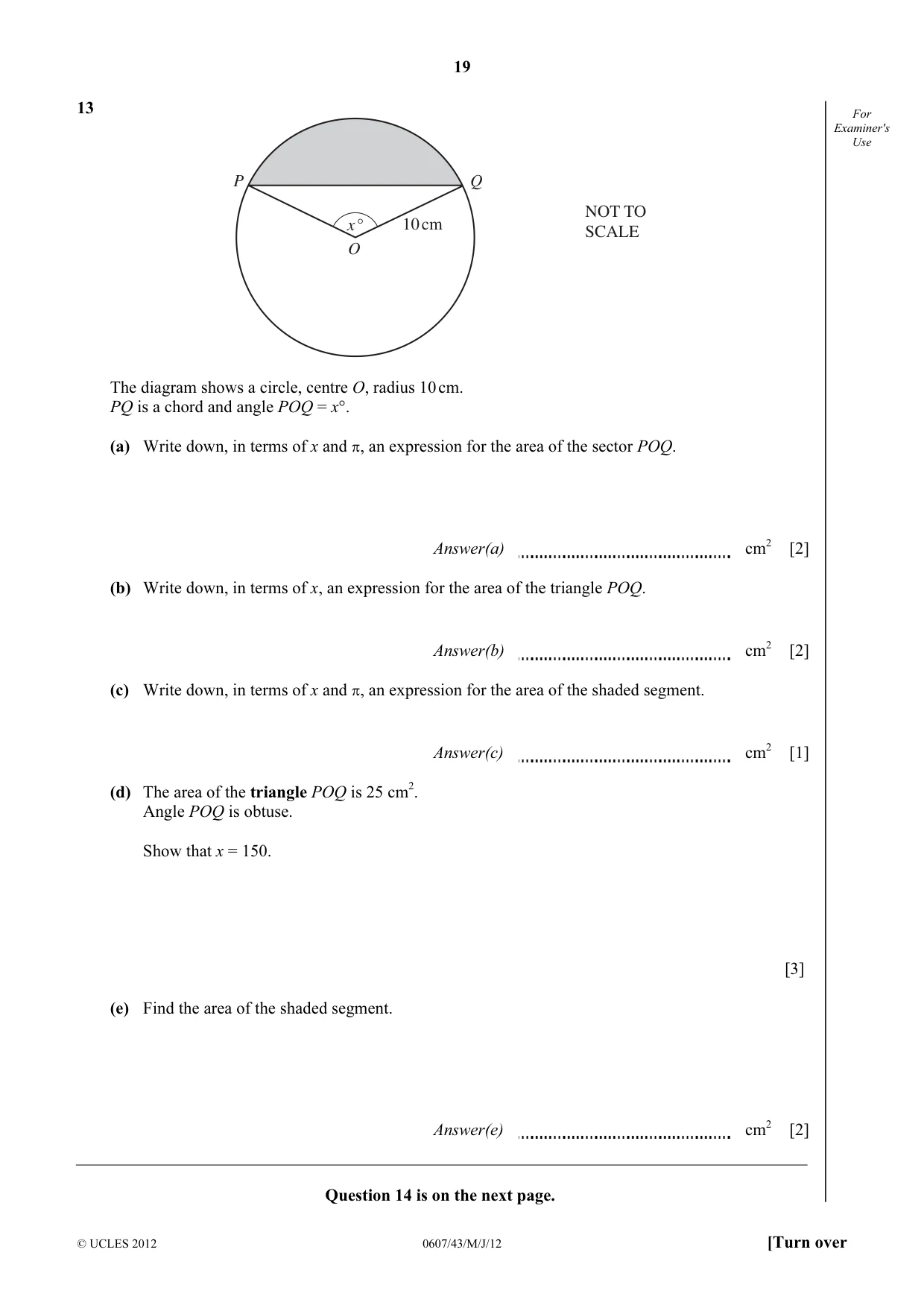 Cambridge IGCSE Mathematics - International 0607 2012 May/June Paper 4 · Variant 3 question paper, page 19 of 20
