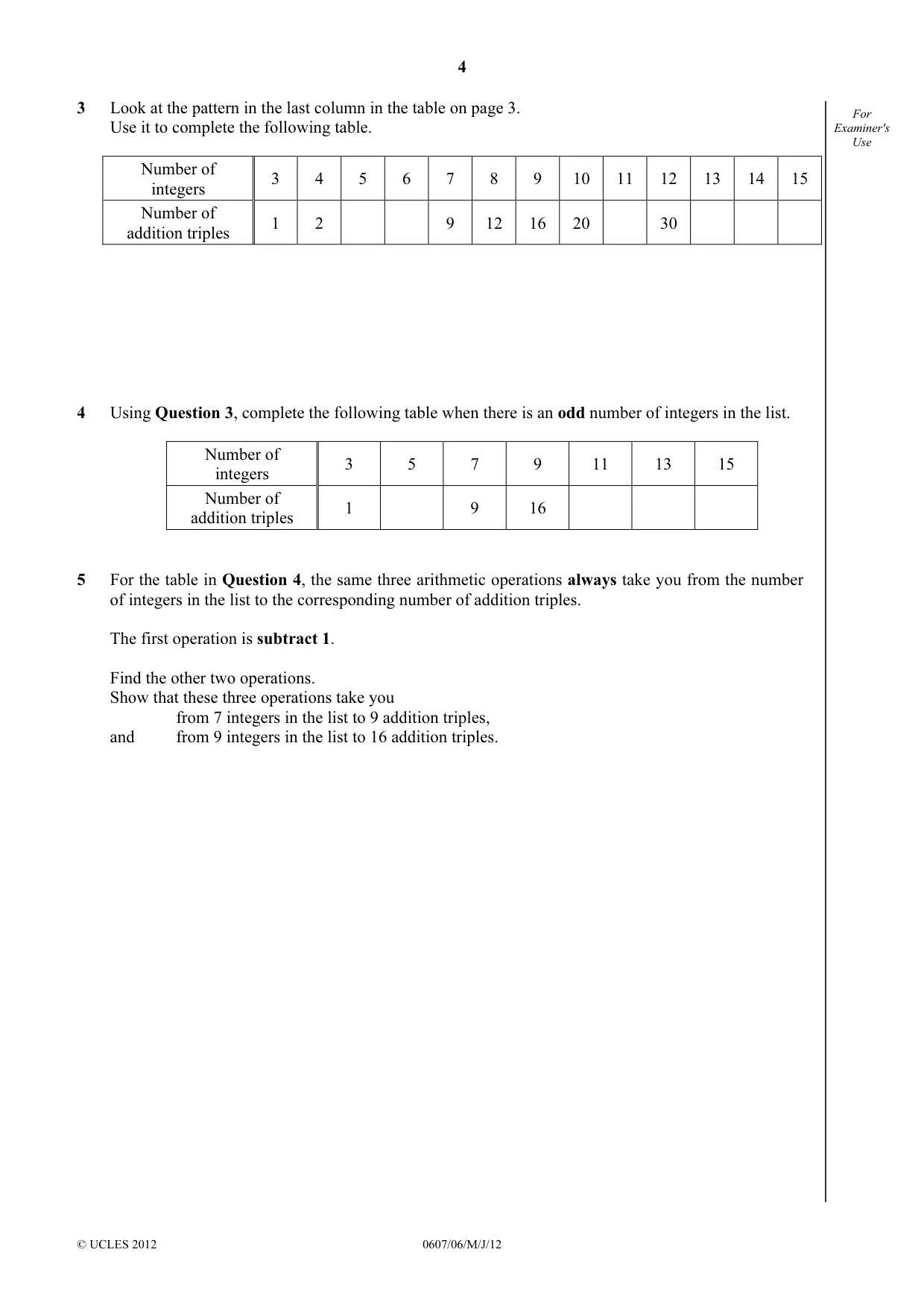Cambridge IGCSE Mathematics - International 0607 2012 May/June Paper 6 · Variant 1 question paper, page 4 of 12