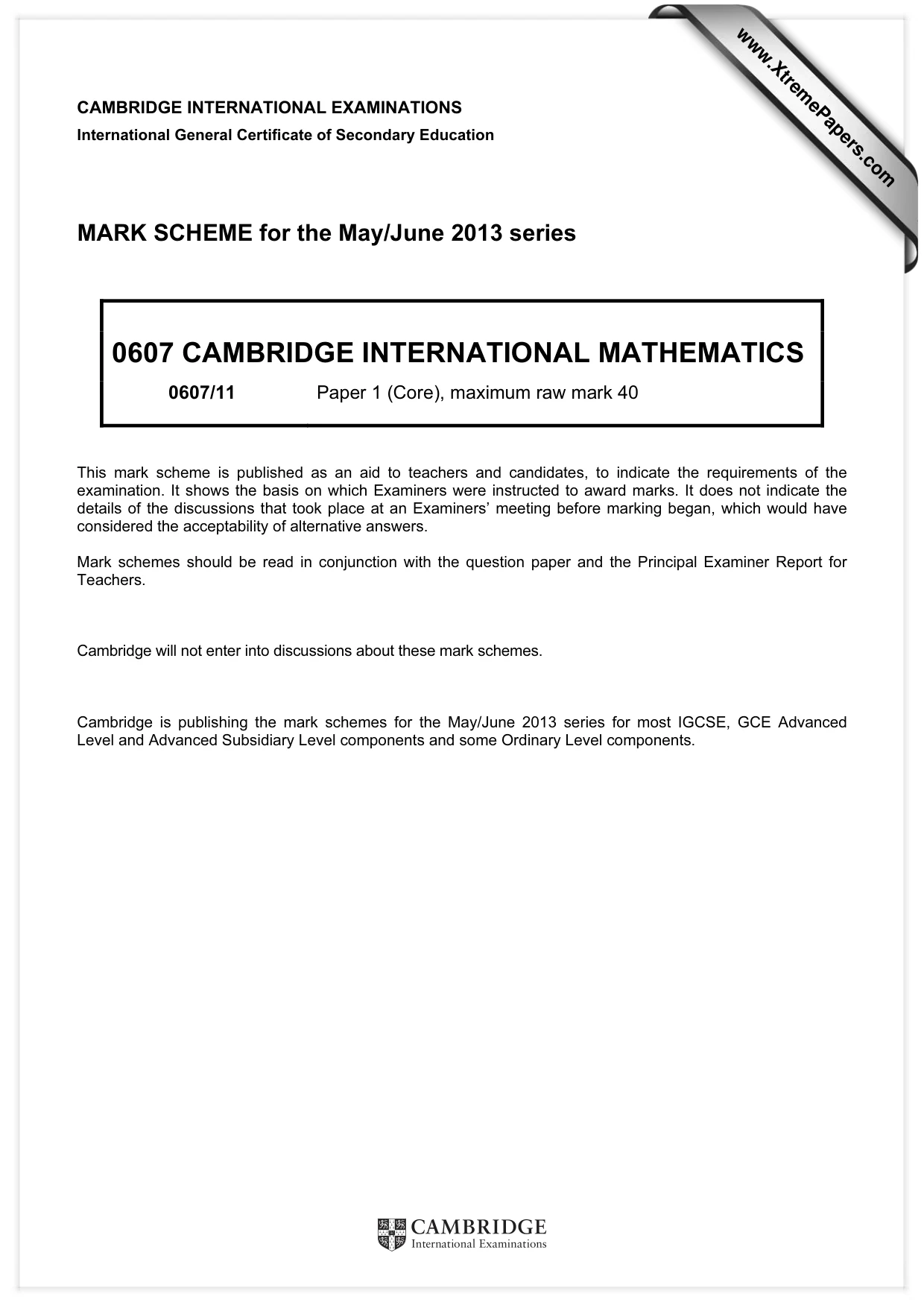Mark scheme, page 1 of 3