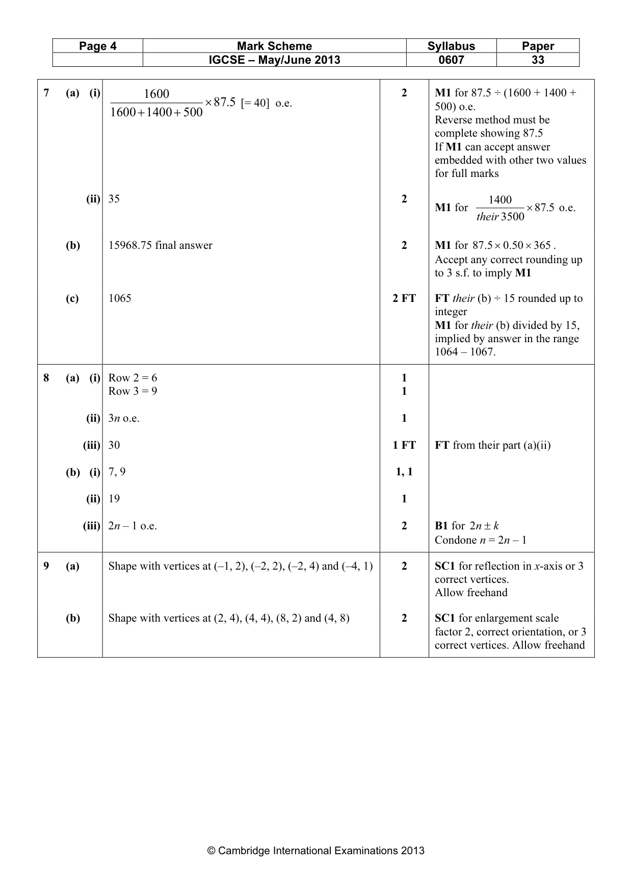 Mark scheme, page 4 of 6