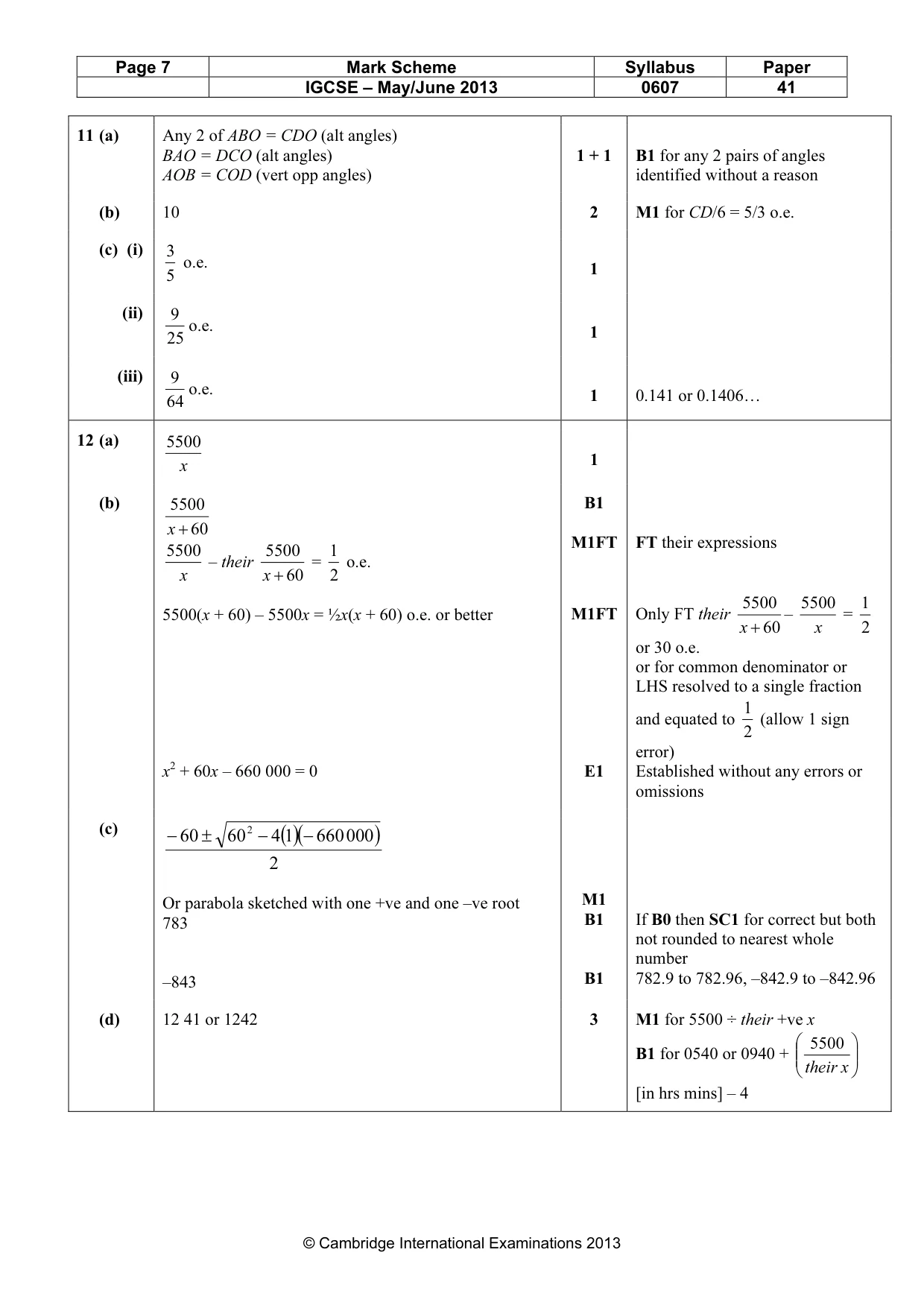Mark scheme, page 7 of 7