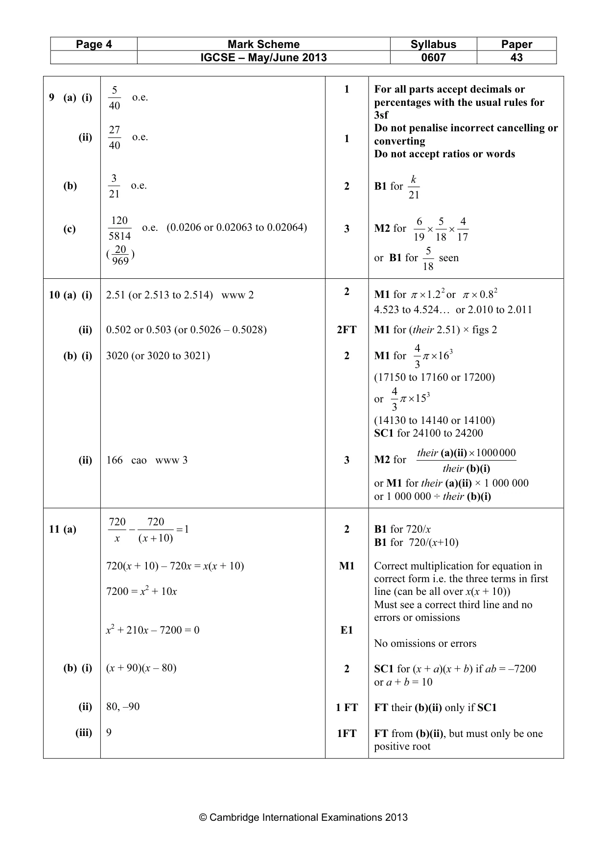 Mark scheme, page 4 of 6