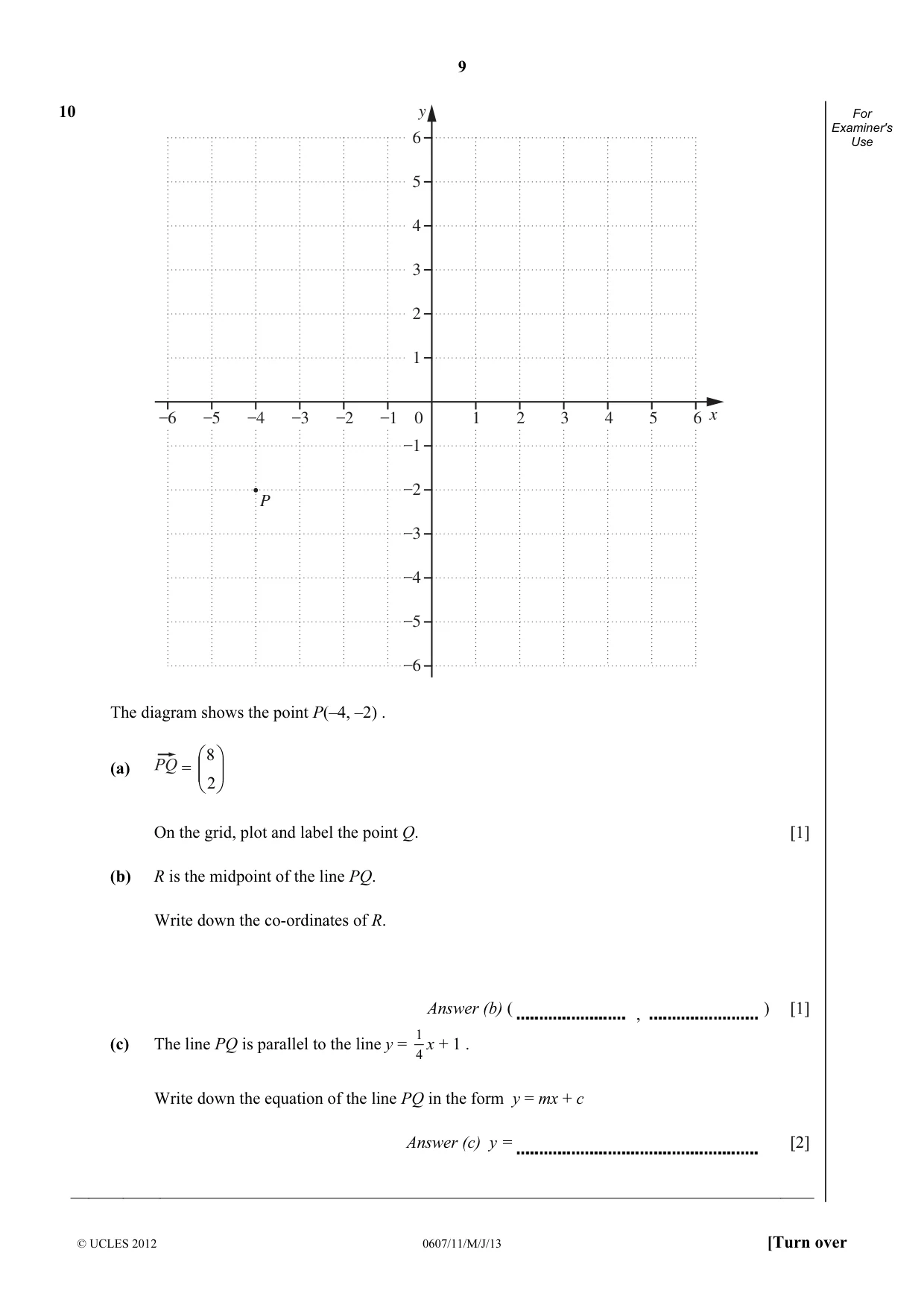 Cambridge IGCSE Mathematics - International 0607 2013 May/June Paper 1 · Variant 1 question paper, page 9 of 12