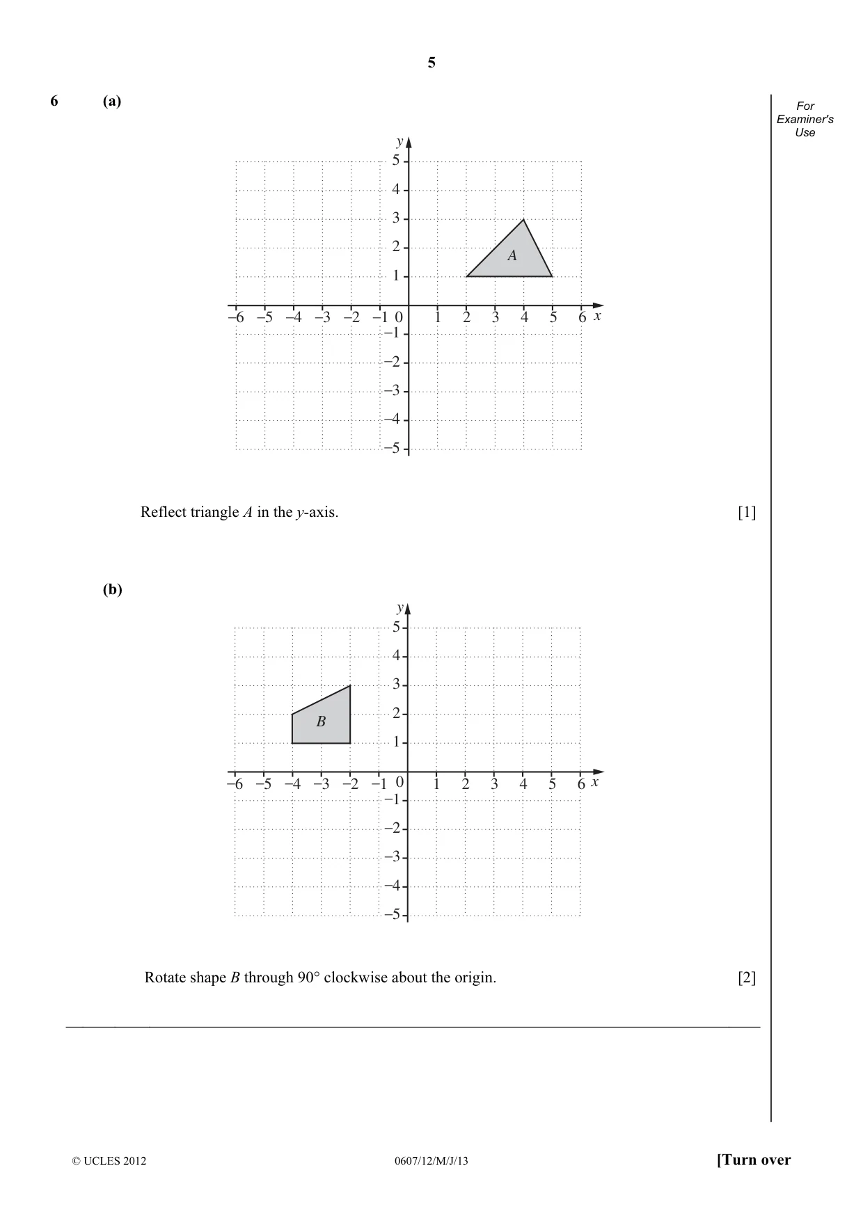 Cambridge IGCSE Mathematics - International 0607 2013 May/June Paper 1 · Variant 2 question paper, page 5 of 12
