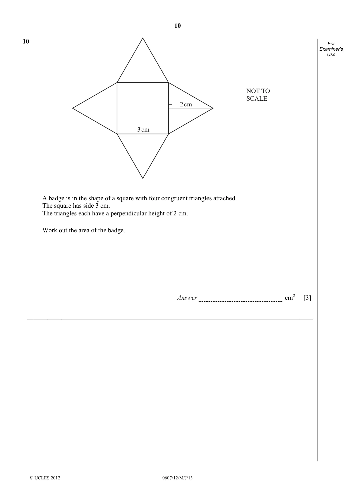 Cambridge IGCSE Mathematics - International 0607 2013 May/June Paper 1 · Variant 2 question paper, page 10 of 12