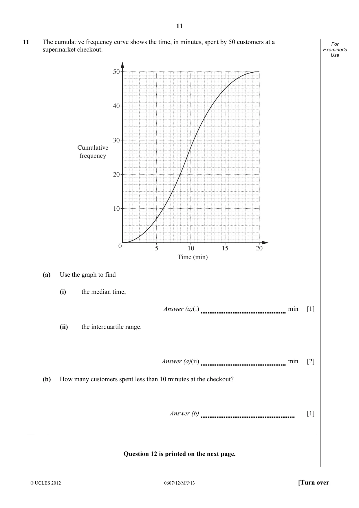 Cambridge IGCSE Mathematics - International 0607 2013 May/June Paper 1 · Variant 2 question paper, page 11 of 12