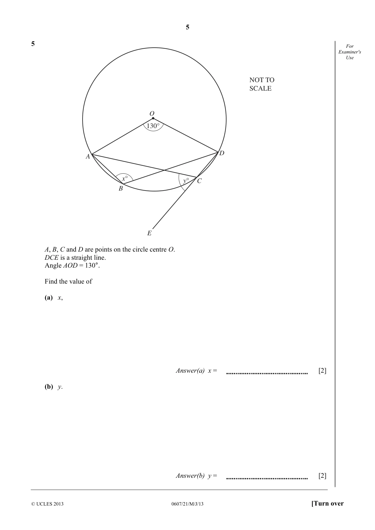 Cambridge IGCSE Mathematics - International 0607 2013 May/June Paper 2 · Variant 1 question paper, page 5 of 8