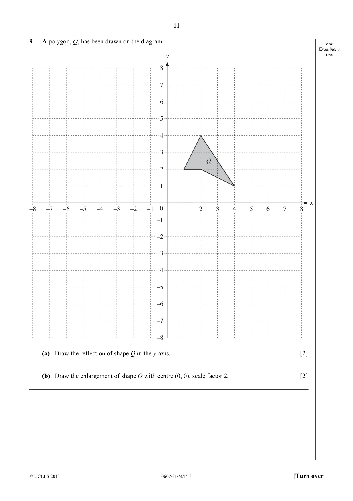 Cambridge IGCSE Mathematics - International 0607 2013 May/June Paper 3 · Variant 1 question paper, page 11 of 16