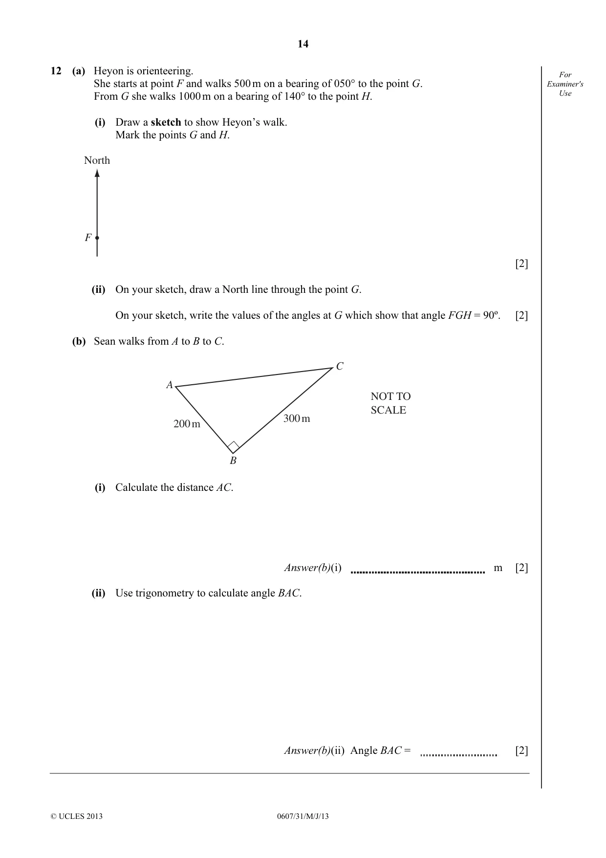 Cambridge IGCSE Mathematics - International 0607 2013 May/June Paper 3 · Variant 1 question paper, page 14 of 16
