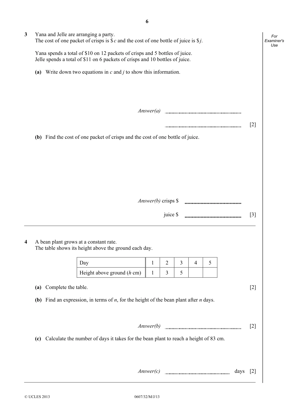 Cambridge IGCSE Mathematics - International 0607 2013 May/June Paper 3 · Variant 2 question paper, page 6 of 16