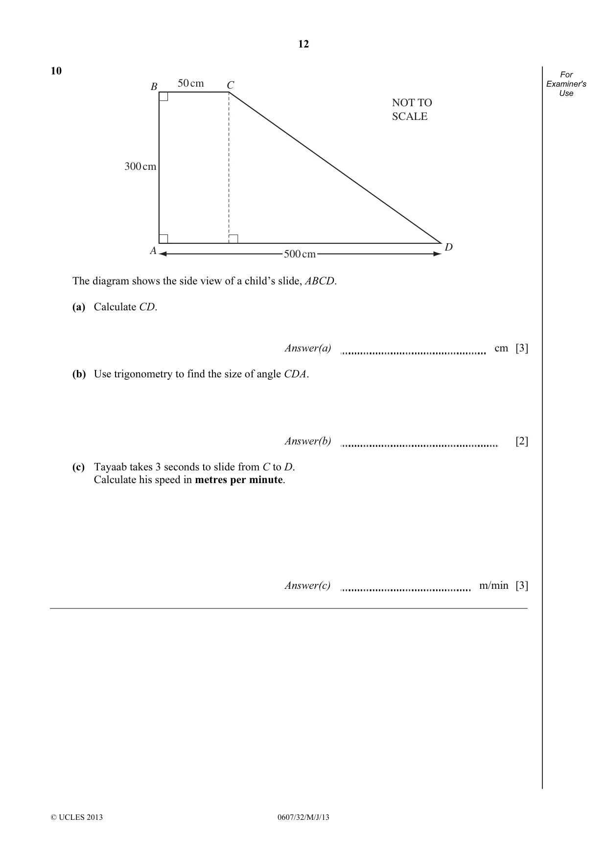Cambridge IGCSE Mathematics - International 0607 2013 May/June Paper 3 · Variant 2 question paper, page 12 of 16