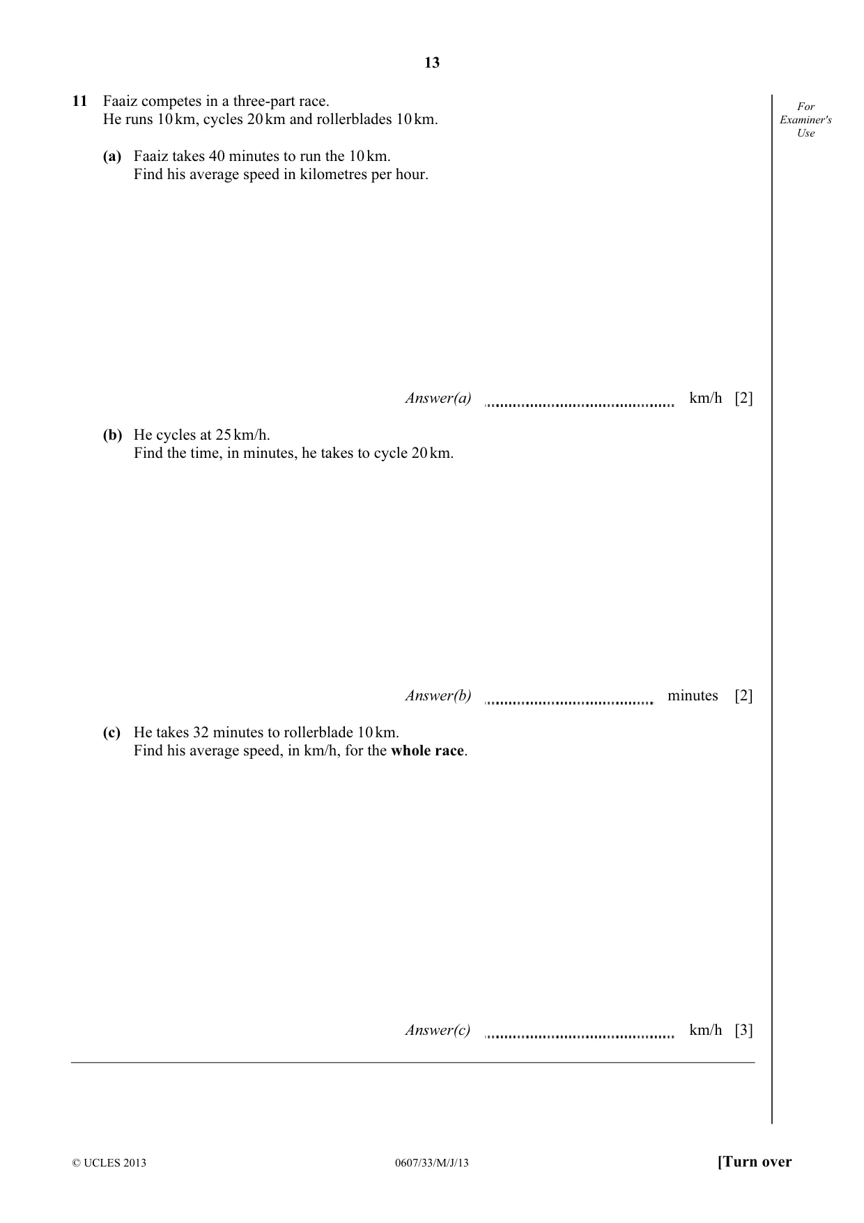 Cambridge IGCSE Mathematics - International 0607 2013 May/June Paper 3 · Variant 3 question paper, page 13 of 16