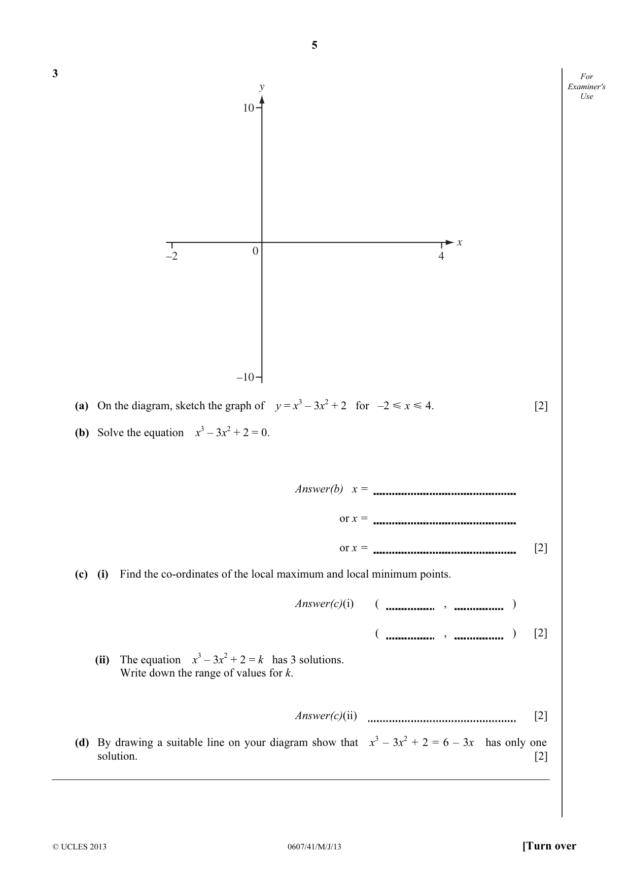 Cambridge IGCSE Mathematics - International 0607 2013 May/June Paper 4 · Variant 1 question paper, page 5 of 16