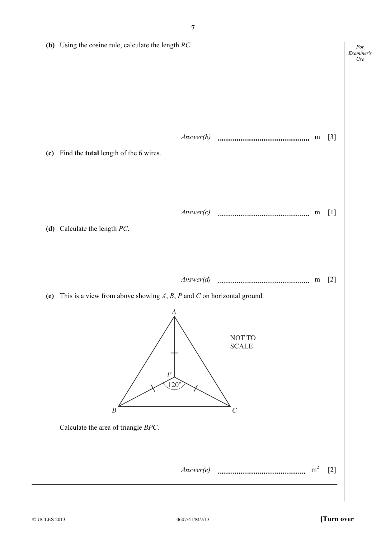 Cambridge IGCSE Mathematics - International 0607 2013 May/June Paper 4 · Variant 1 question paper, page 7 of 16