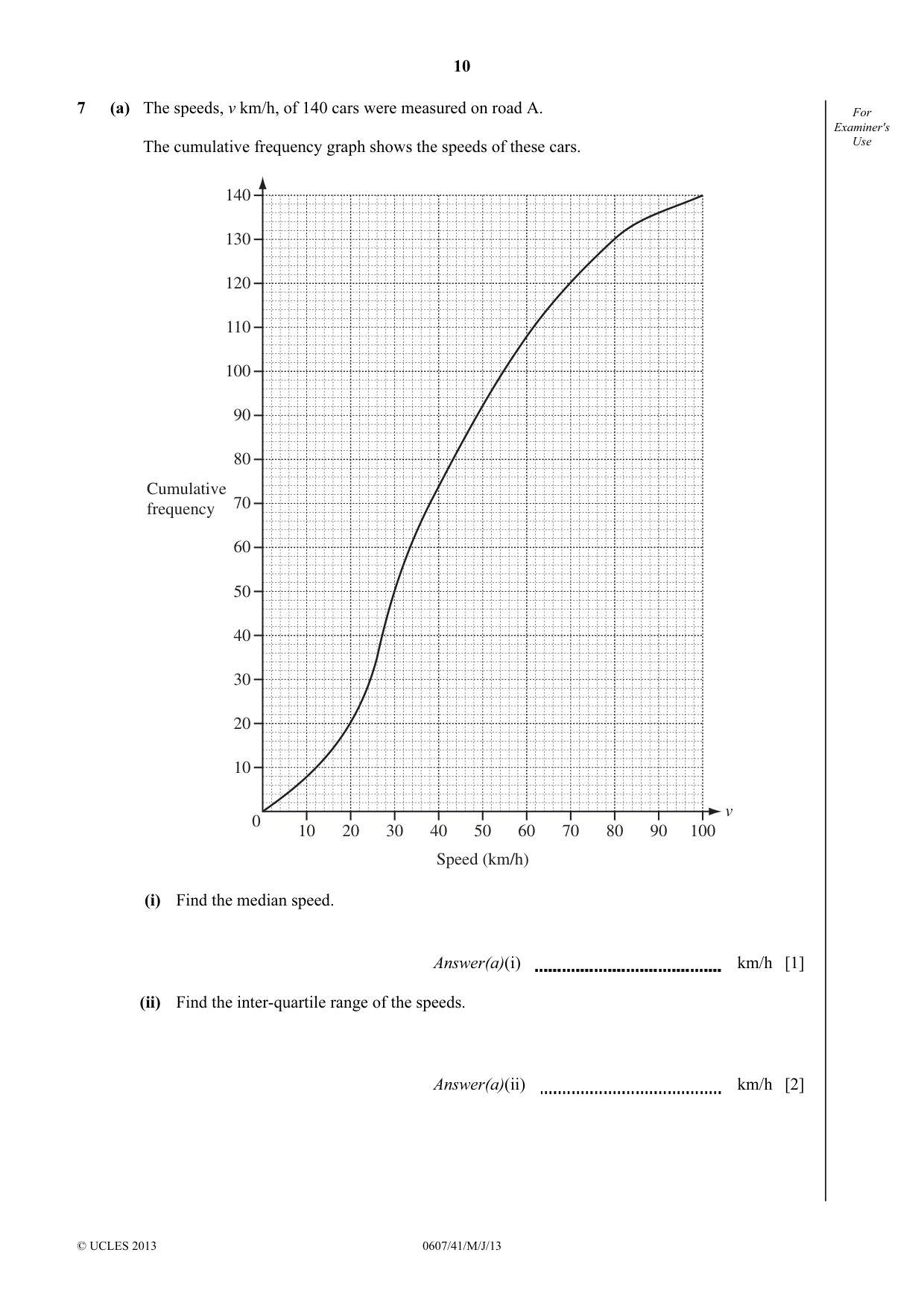 Cambridge IGCSE Mathematics - International 0607 2013 May/June Paper 4 · Variant 1 question paper, page 10 of 16