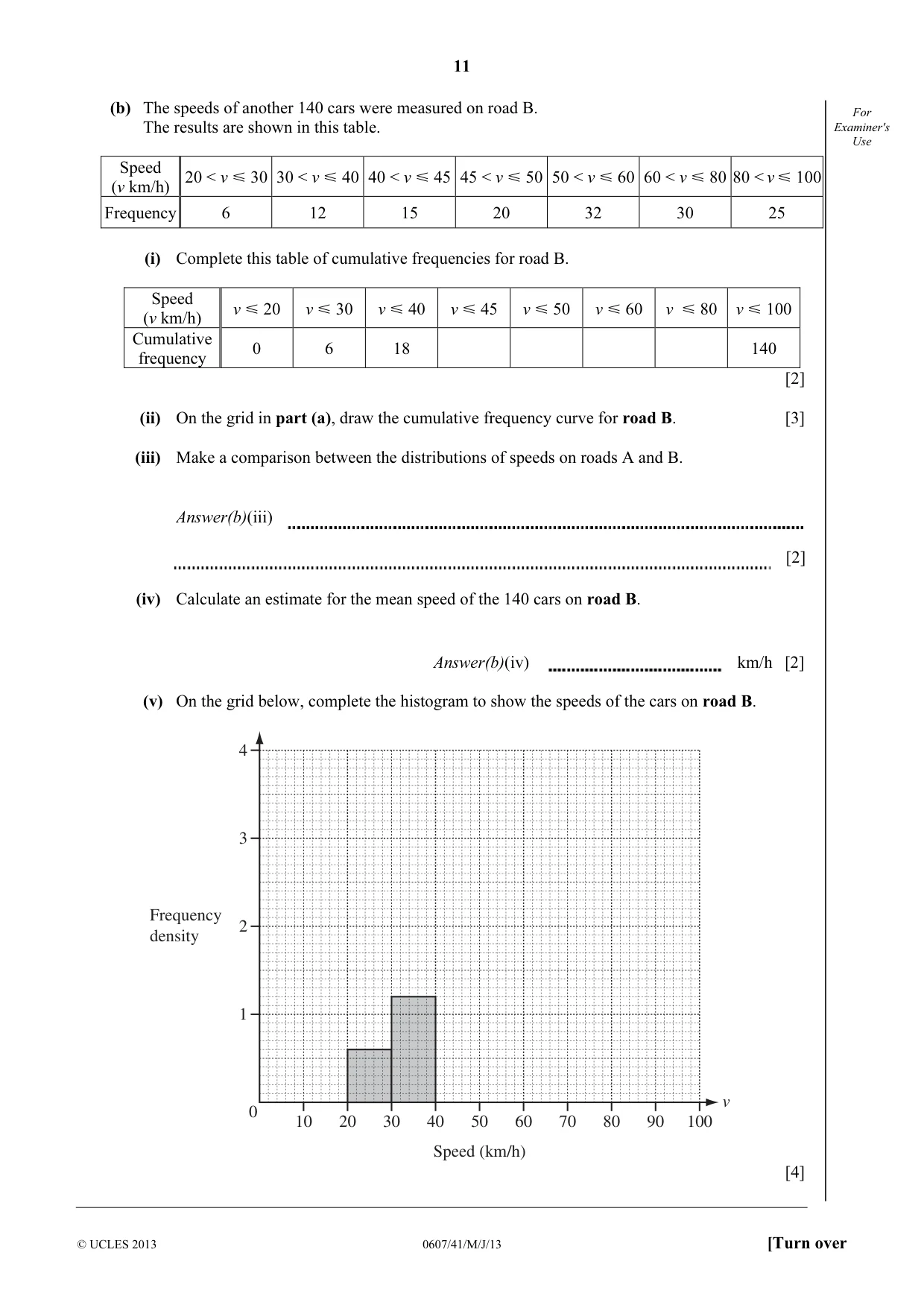 Cambridge IGCSE Mathematics - International 0607 2013 May/June Paper 4 · Variant 1 question paper, page 11 of 16