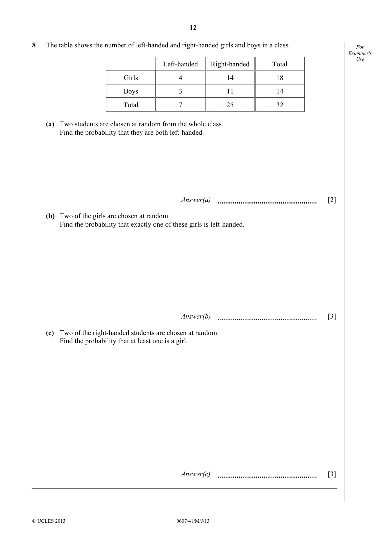 Cambridge IGCSE Mathematics - International 0607 2013 May/June Paper 4 · Variant 1 question paper, page 12 of 16