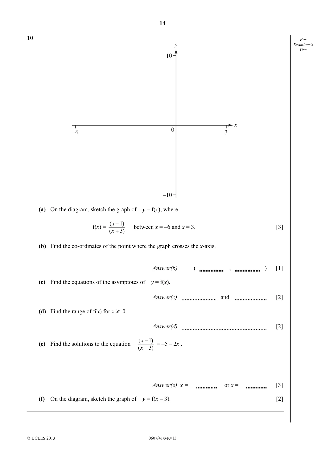 Cambridge IGCSE Mathematics - International 0607 2013 May/June Paper 4 · Variant 1 question paper, page 14 of 16