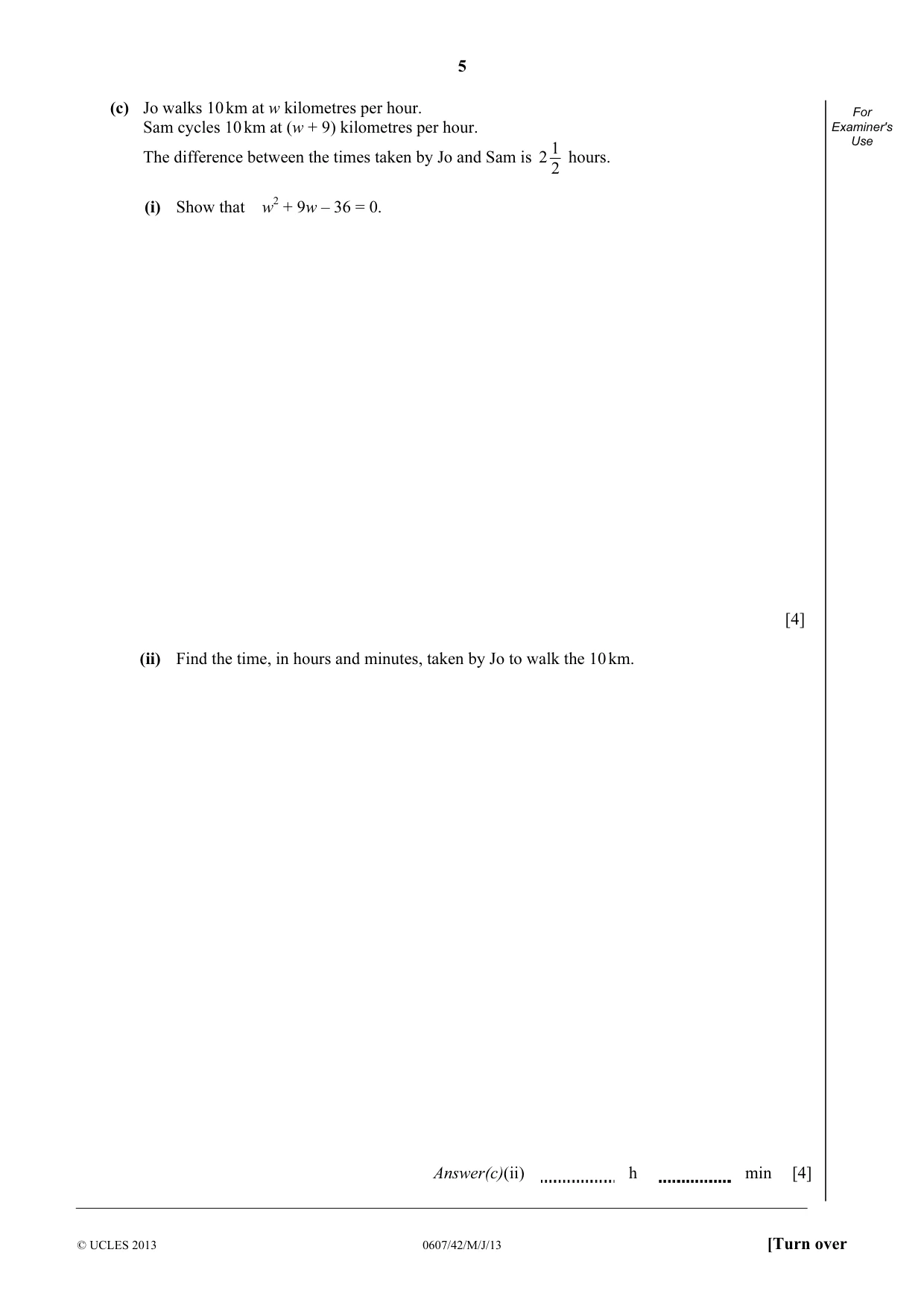 Cambridge IGCSE Mathematics - International 0607 2013 May/June Paper 4 · Variant 2 question paper, page 5 of 20