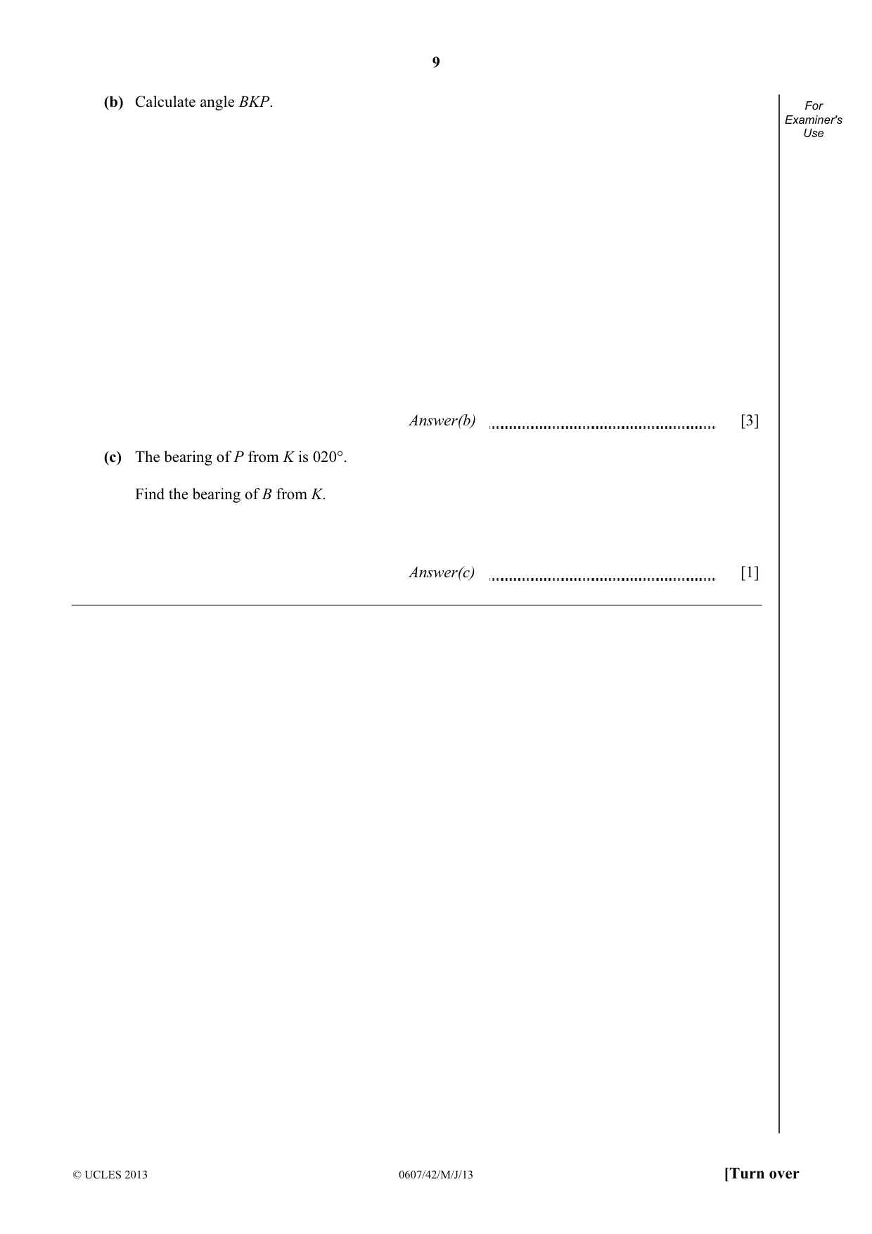 Cambridge IGCSE Mathematics - International 0607 2013 May/June Paper 4 · Variant 2 question paper, page 9 of 20