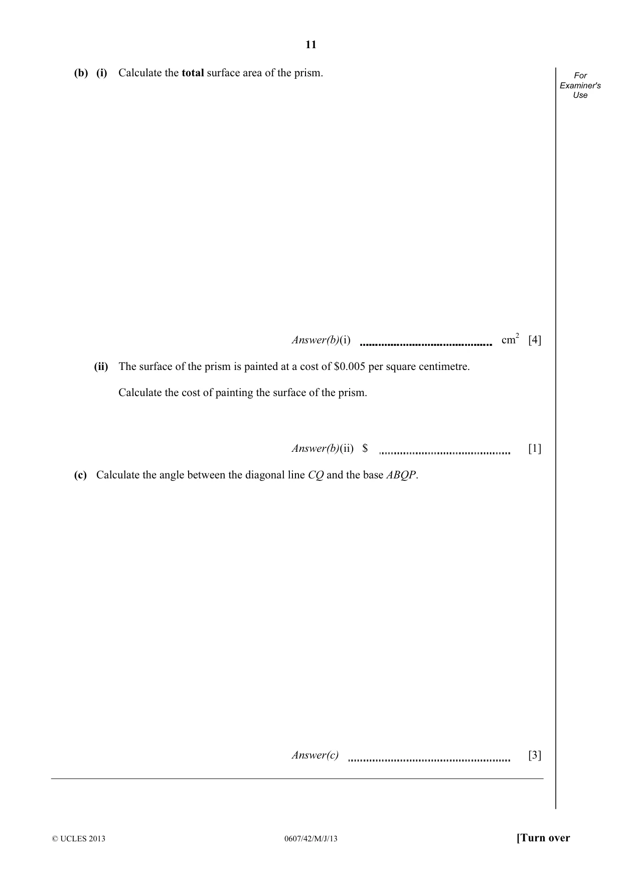 Cambridge IGCSE Mathematics - International 0607 2013 May/June Paper 4 · Variant 2 question paper, page 11 of 20
