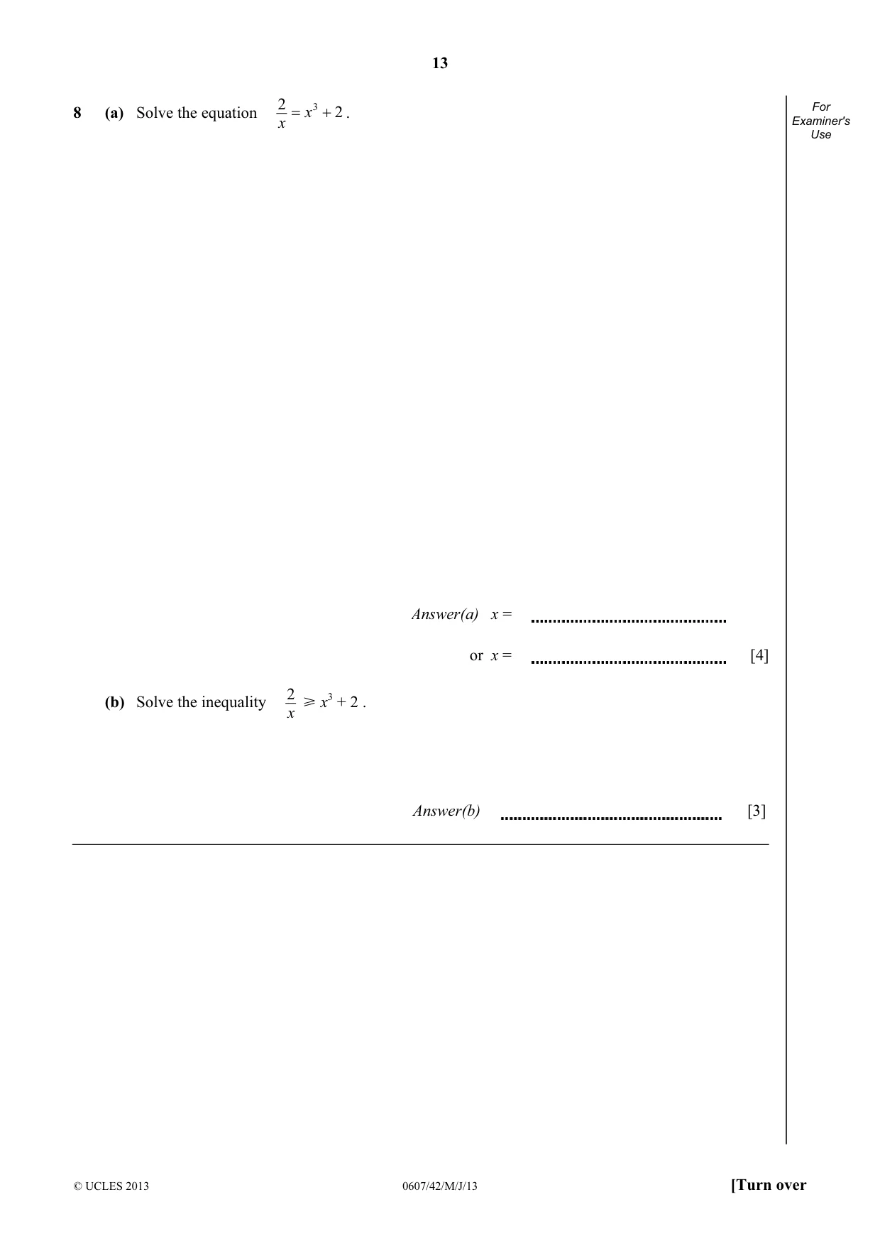 Cambridge IGCSE Mathematics - International 0607 2013 May/June Paper 4 · Variant 2 question paper, page 13 of 20