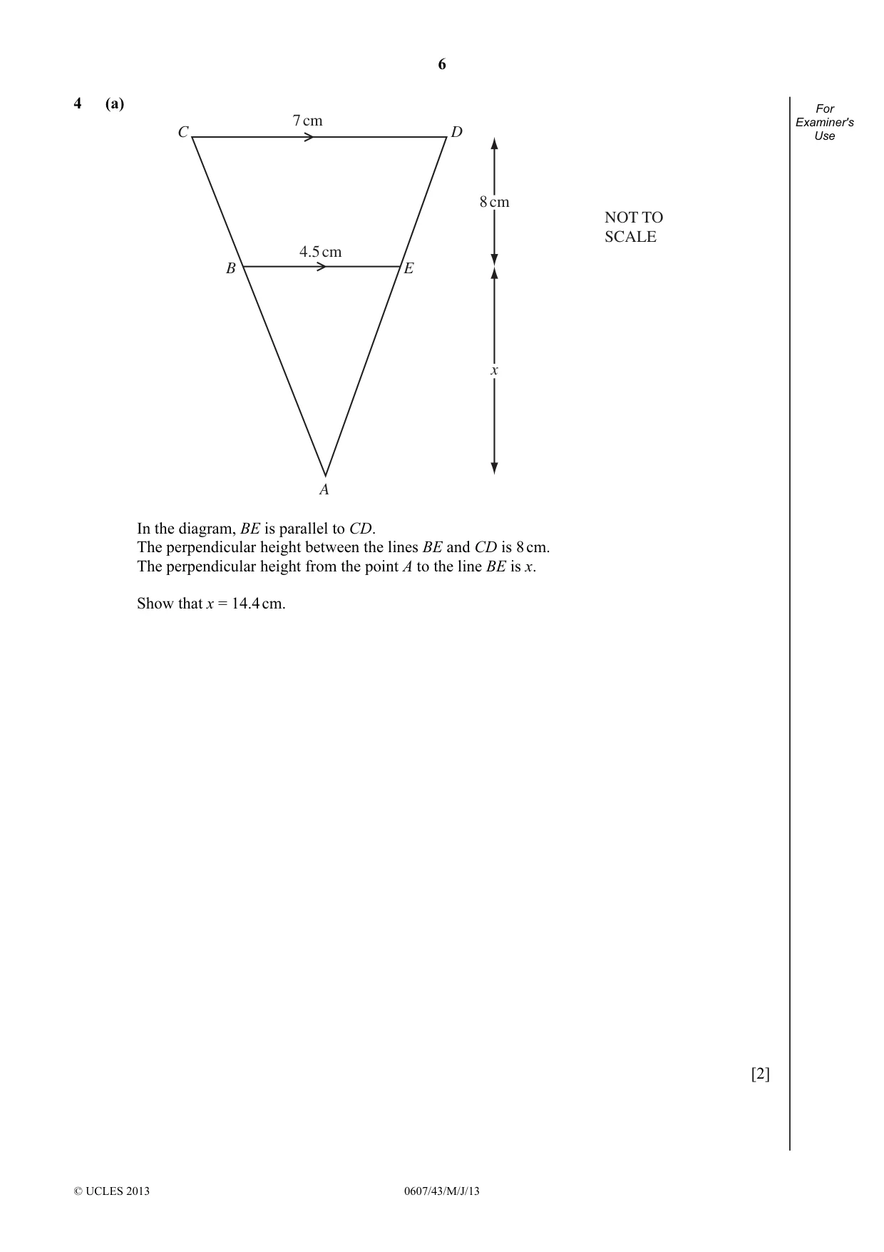 Cambridge IGCSE Mathematics - International 0607 2013 May/June Paper 4 · Variant 3 question paper, page 6 of 20