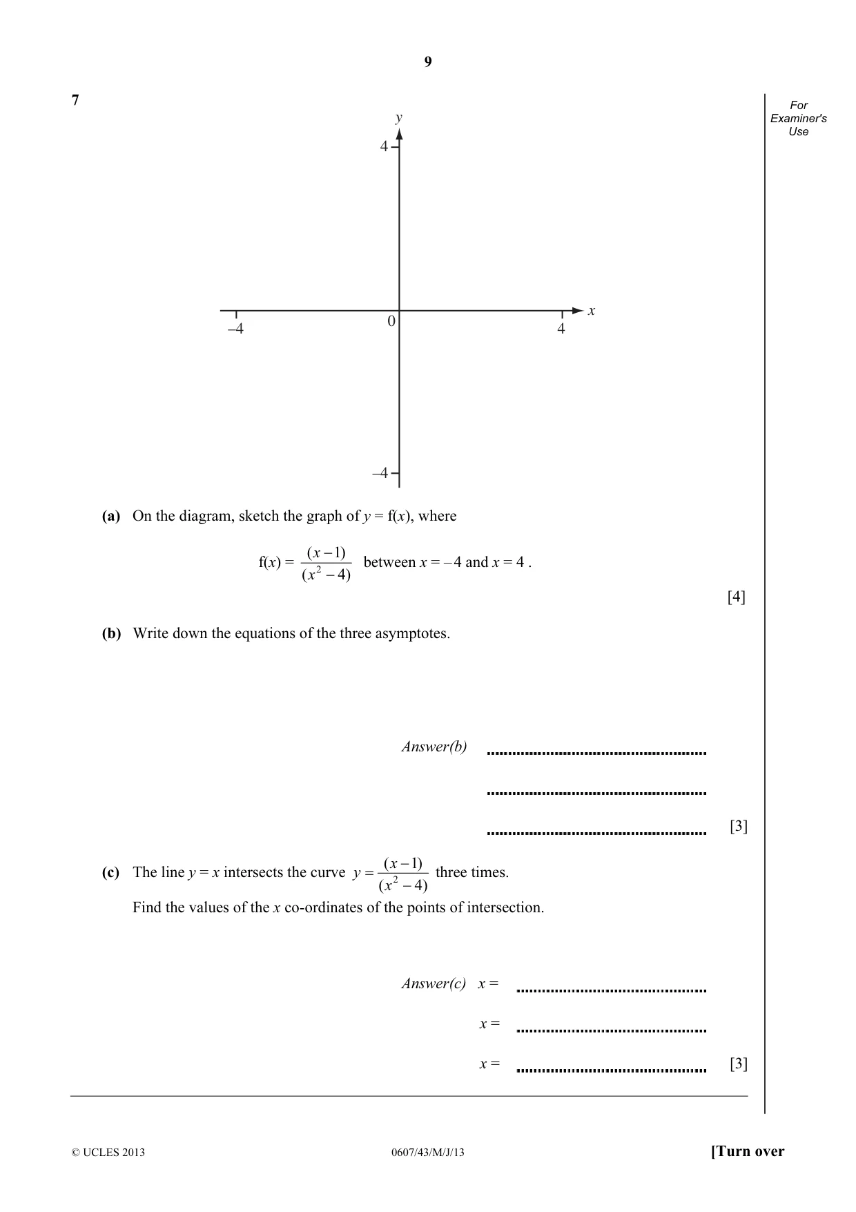 Cambridge IGCSE Mathematics - International 0607 2013 May/June Paper 4 · Variant 3 question paper, page 9 of 20