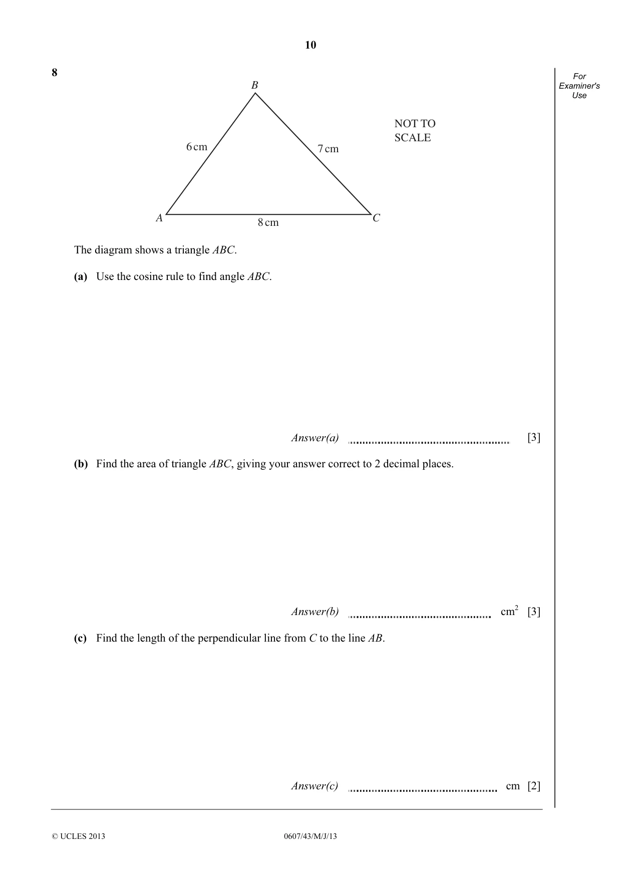 Cambridge IGCSE Mathematics - International 0607 2013 May/June Paper 4 · Variant 3 question paper, page 10 of 20