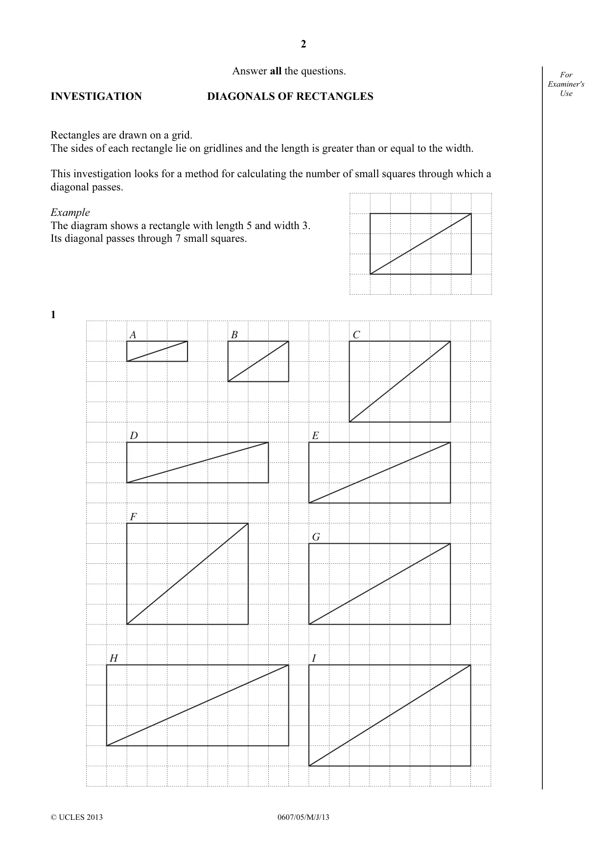 Cambridge IGCSE Mathematics - International 0607 2013 May/June Paper 5 · Variant 1 question paper, page 2 of 8