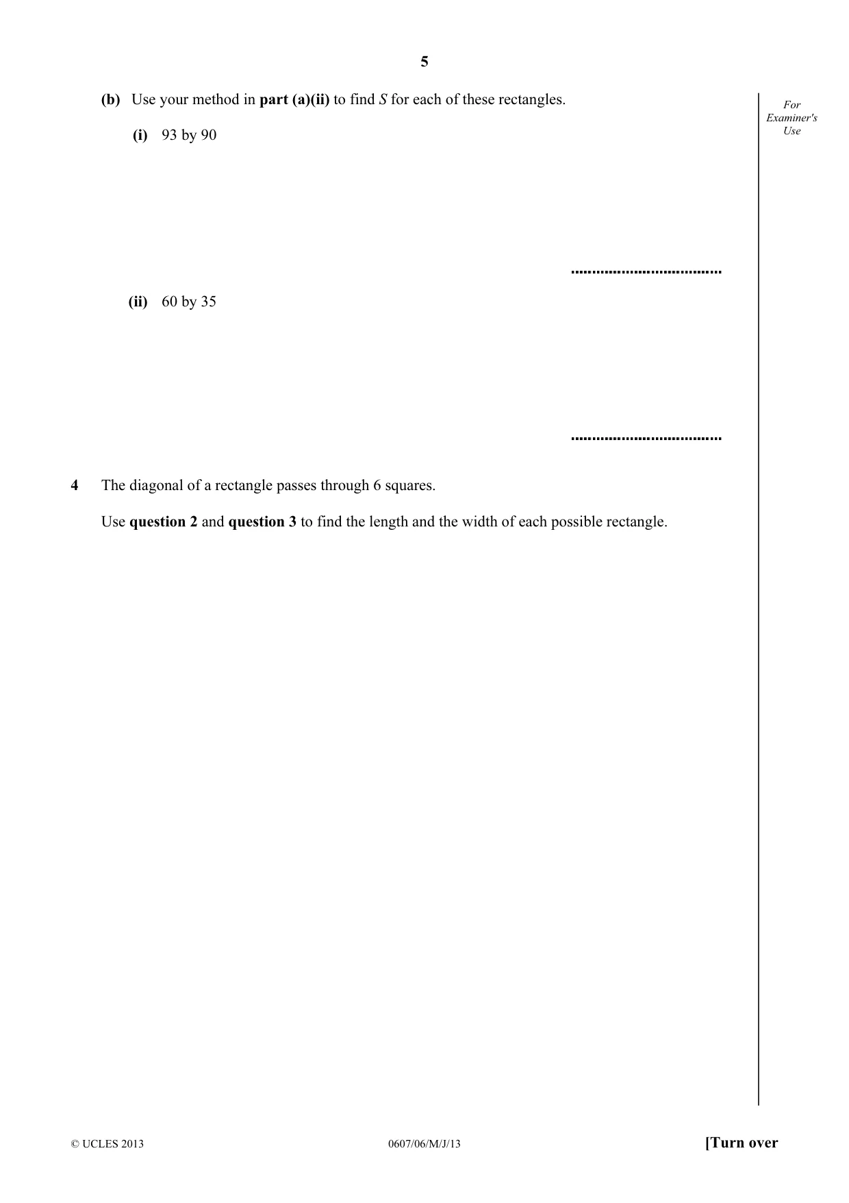 Cambridge IGCSE Mathematics - International 0607 2013 May/June Paper 6 · Variant 1 question paper, page 5 of 8