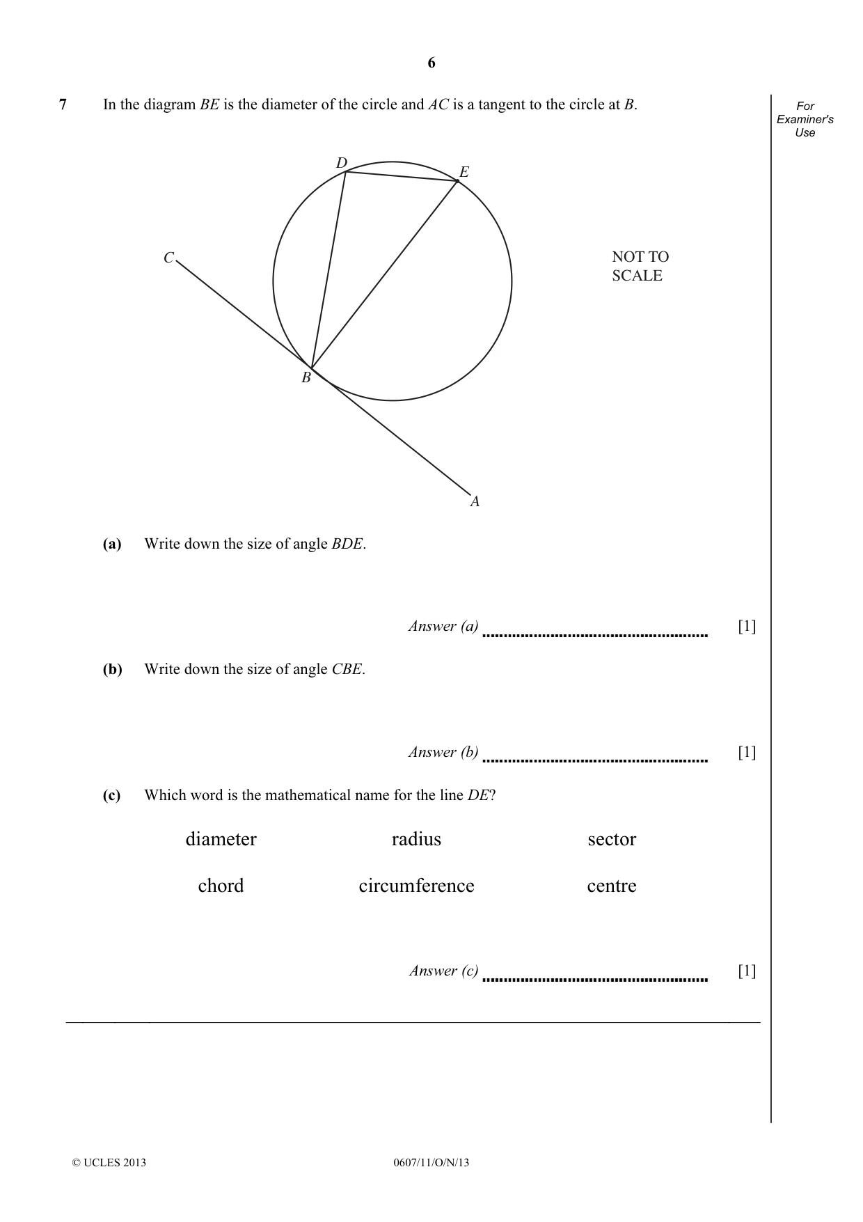 Cambridge IGCSE Mathematics - International 0607 2013 Oct/Nov Paper 1 · Variant 1 question paper, page 6 of 12