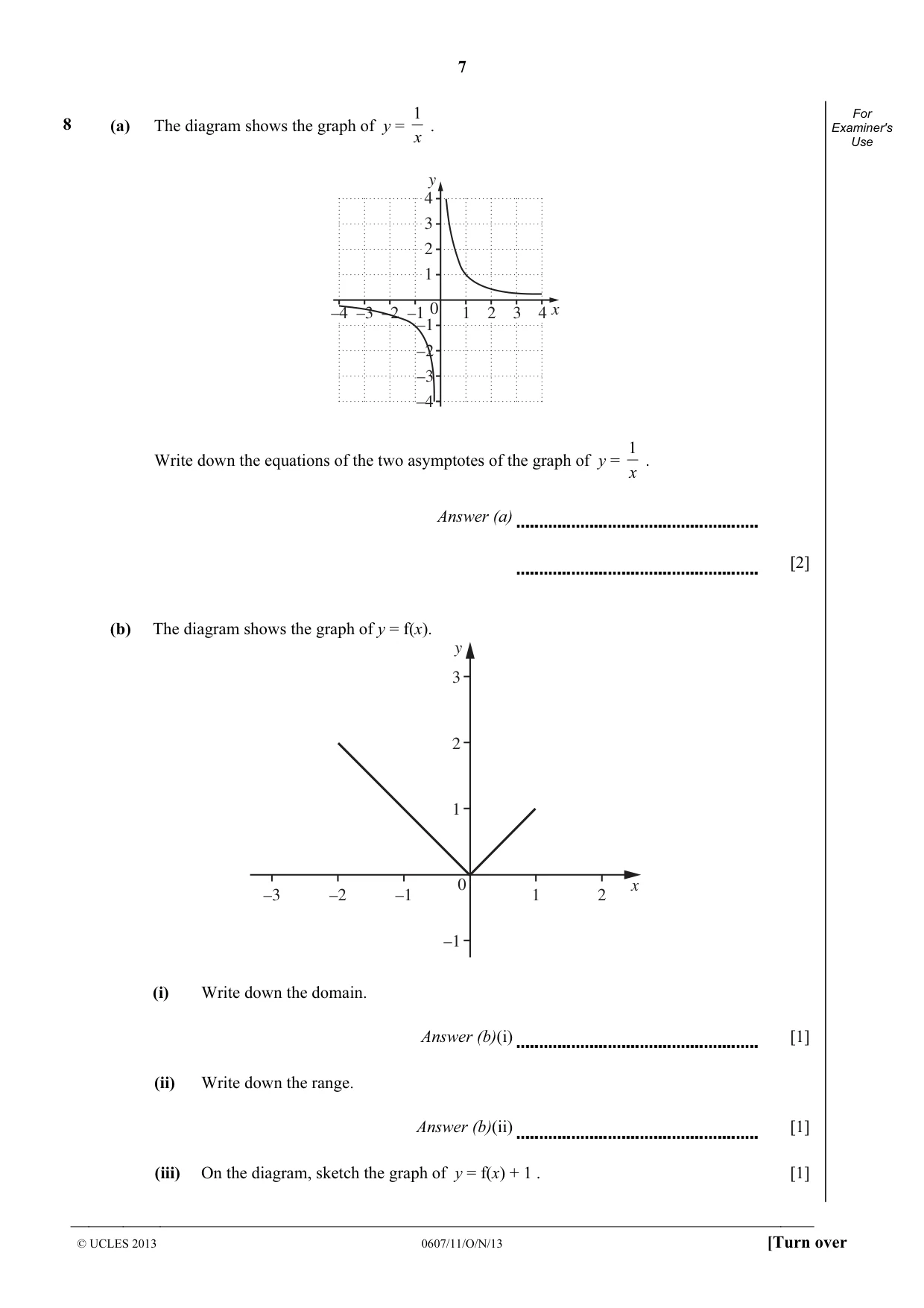 Cambridge IGCSE Mathematics - International 0607 2013 Oct/Nov Paper 1 · Variant 1 question paper, page 7 of 12