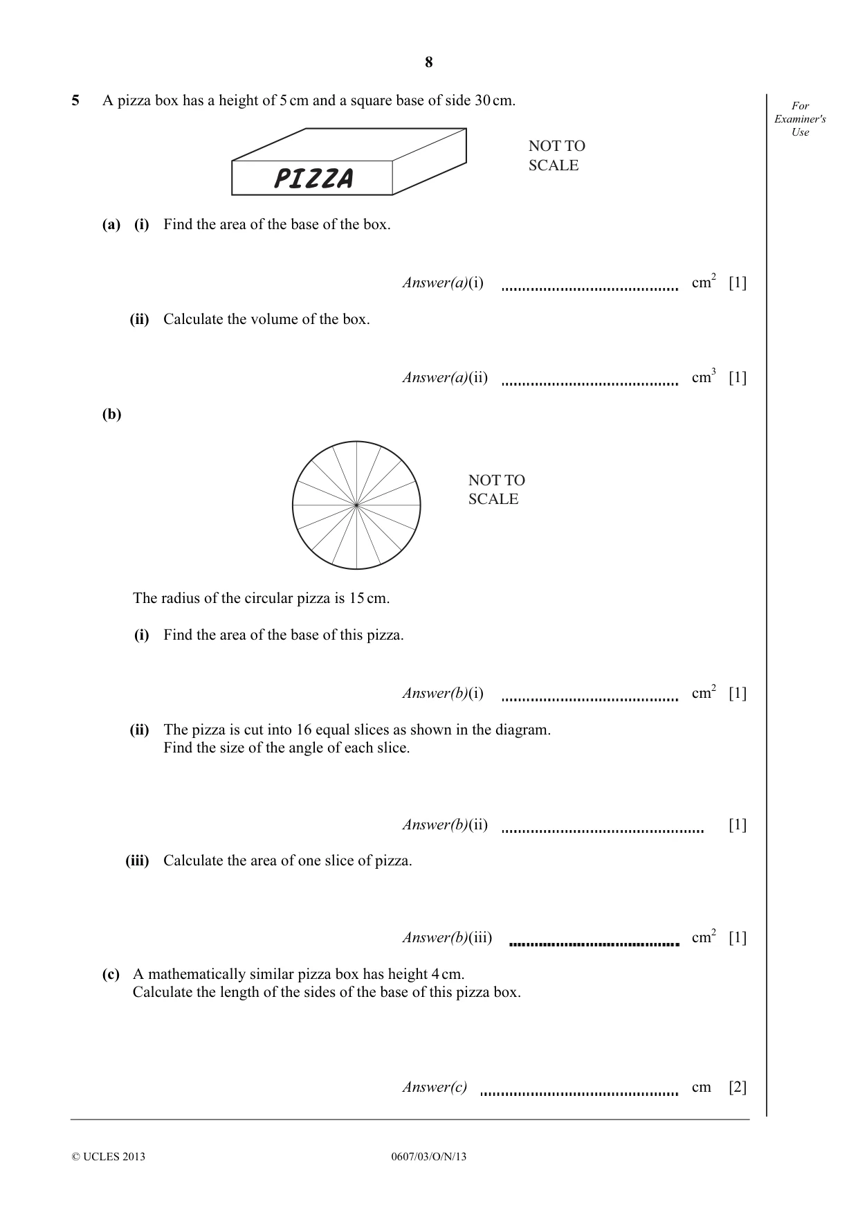 Cambridge IGCSE Mathematics - International 0607 2013 Oct/Nov Paper 3 · Variant 1 question paper, page 8 of 16