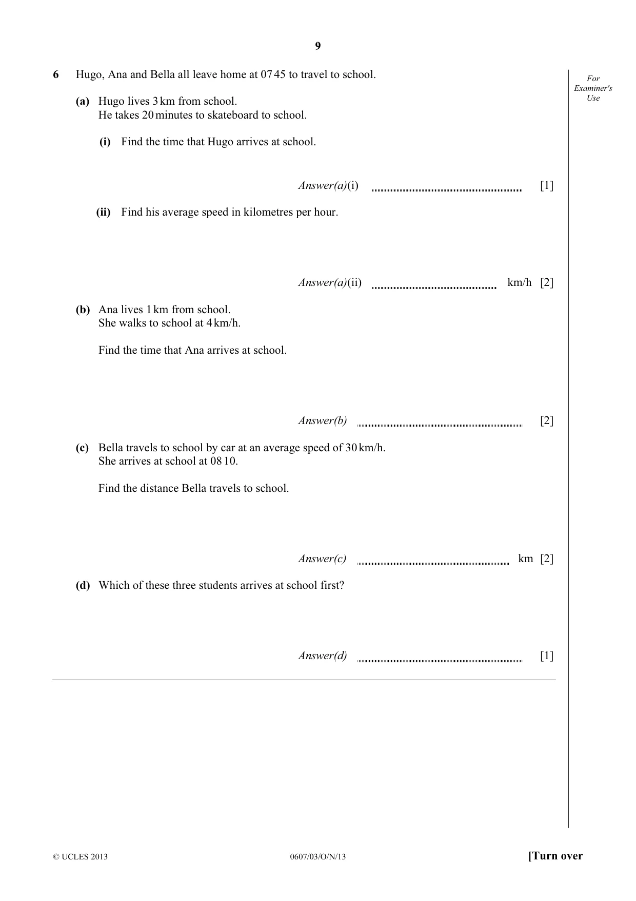 Cambridge IGCSE Mathematics - International 0607 2013 Oct/Nov Paper 3 · Variant 1 question paper, page 9 of 16