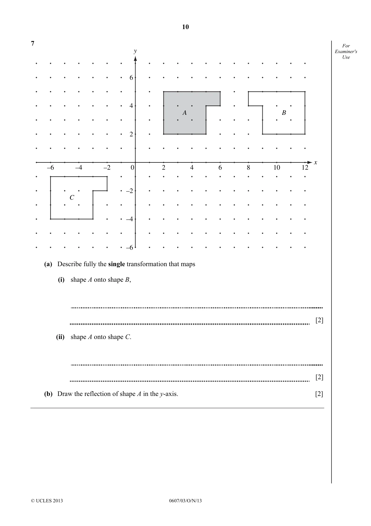 Cambridge IGCSE Mathematics - International 0607 2013 Oct/Nov Paper 3 · Variant 1 question paper, page 10 of 16