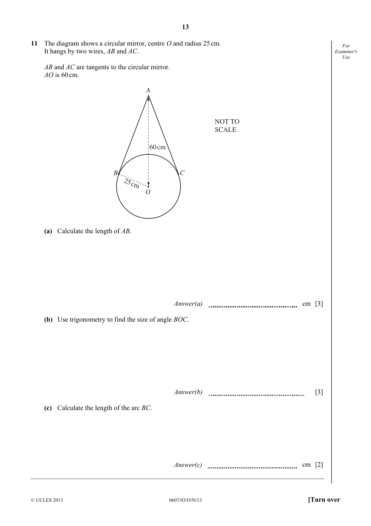 Cambridge IGCSE Mathematics - International 0607 2013 Oct/Nov Paper 3 · Variant 1 question paper, page 13 of 16