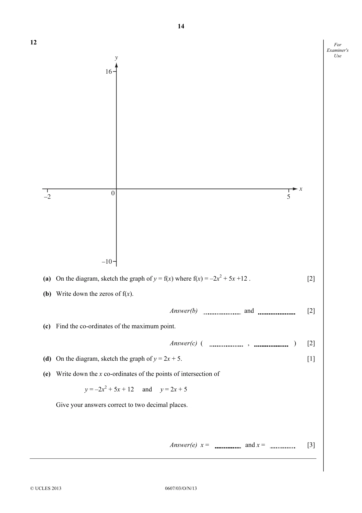 Cambridge IGCSE Mathematics - International 0607 2013 Oct/Nov Paper 3 · Variant 1 question paper, page 14 of 16