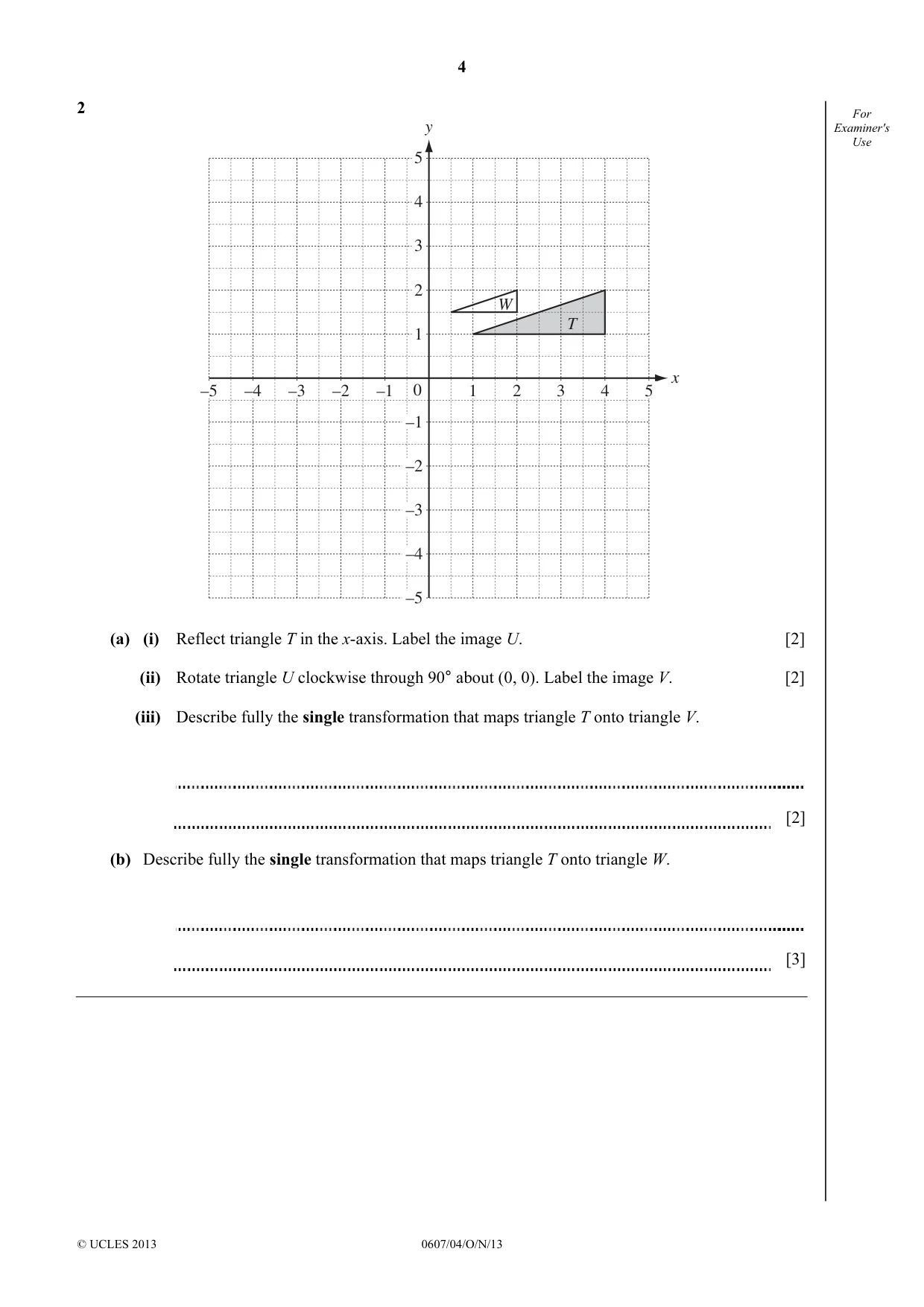 Cambridge IGCSE Mathematics - International 0607 2013 Oct/Nov Paper 4 · Variant 1 question paper, page 4 of 20
