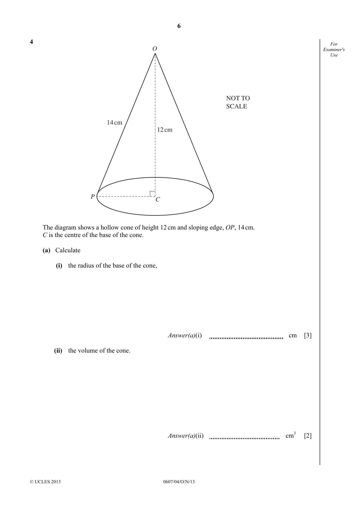 Cambridge IGCSE Mathematics - International 0607 2013 Oct/Nov Paper 4 · Variant 1 question paper, page 6 of 20